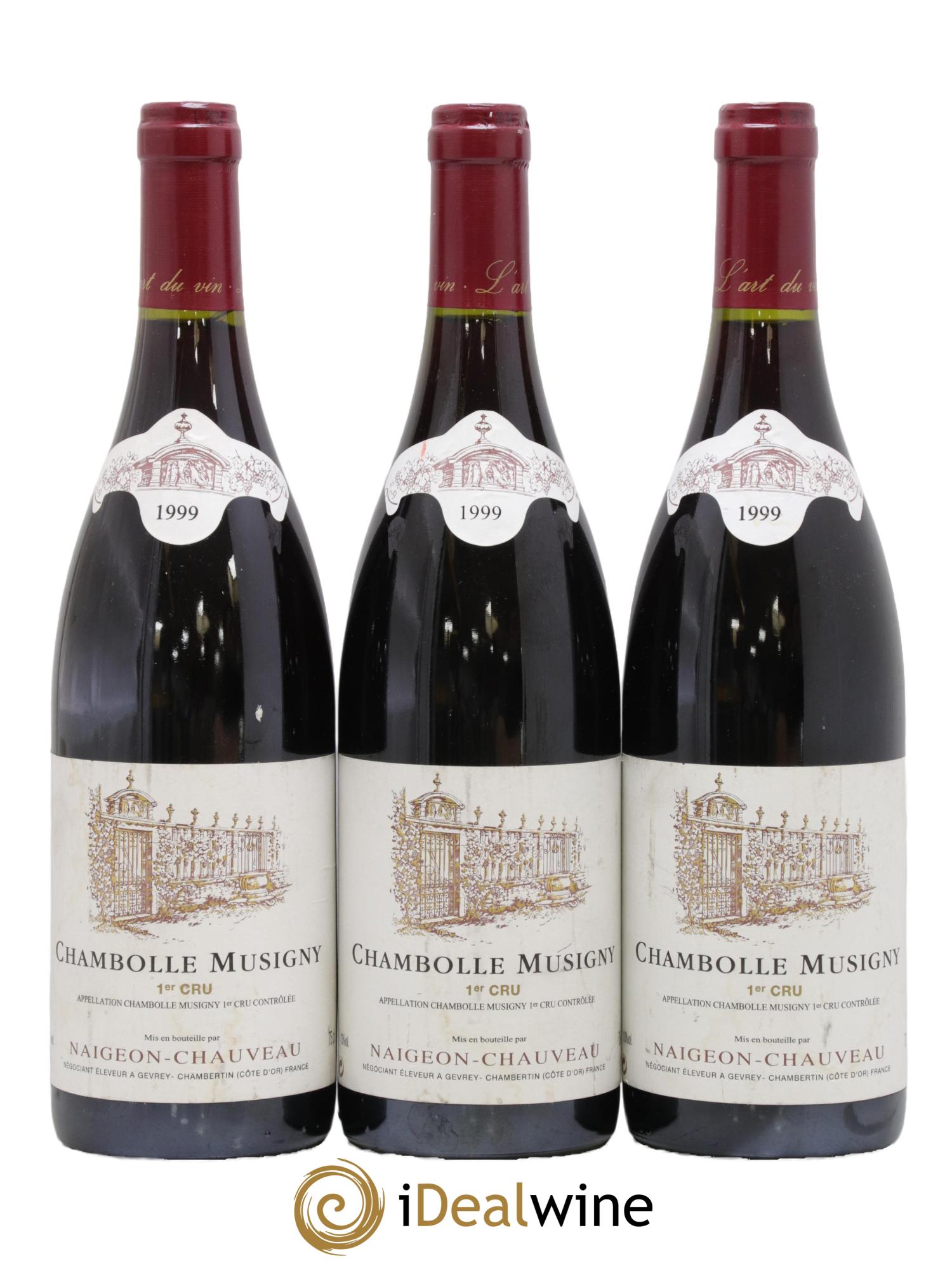 Chambolle-Musigny 1er Cru Naigeon-Chauveau 1999 - Lot de 3 bouteilles - 0