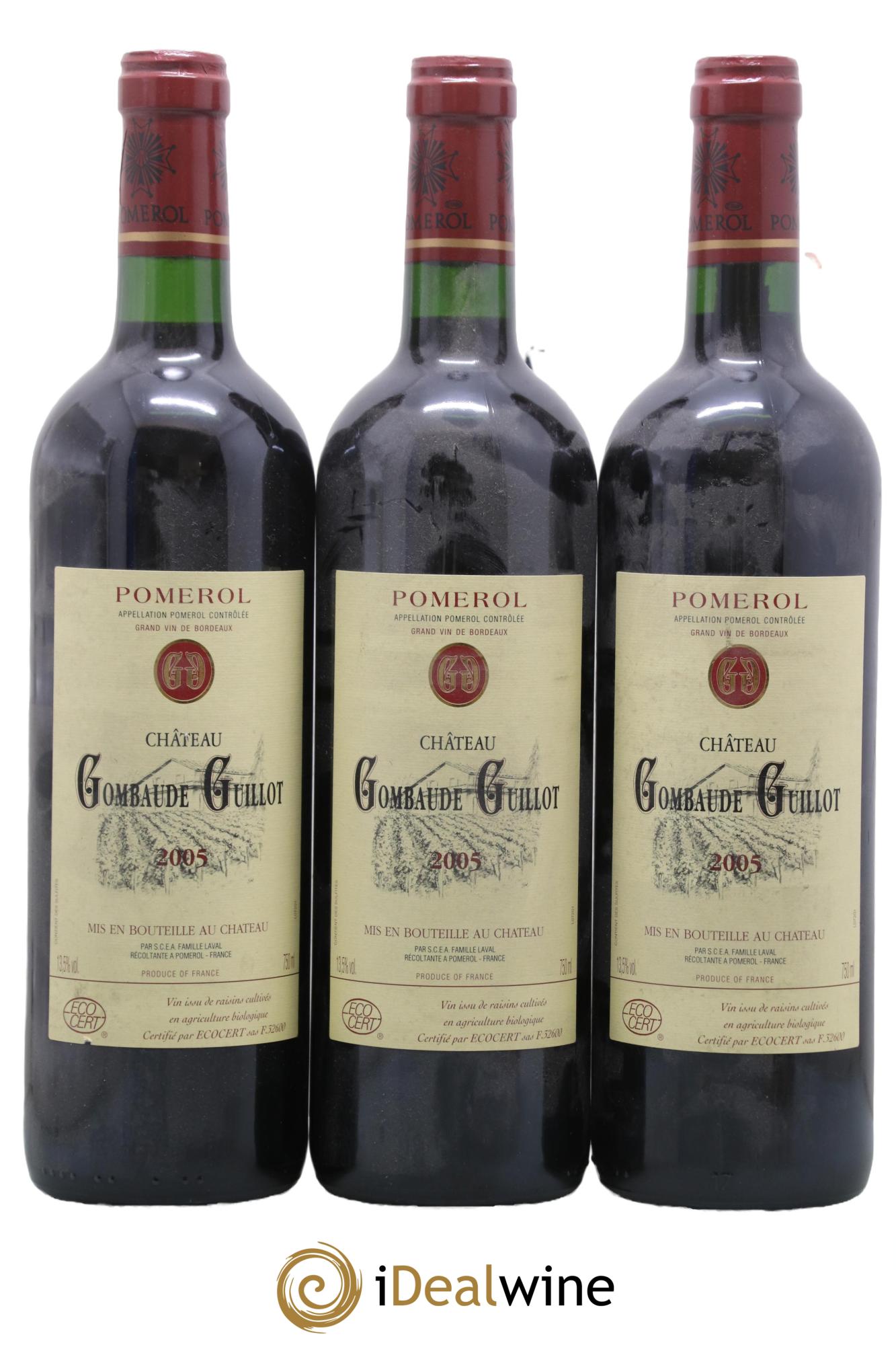 Château Gombaude Guillot 2005 - Lot de 3 bouteilles - 0