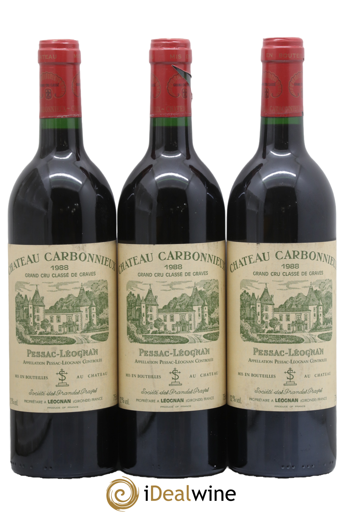 Château Carbonnieux Cru Classé de Graves 1988 - Lotto di 3 bottiglie - 0