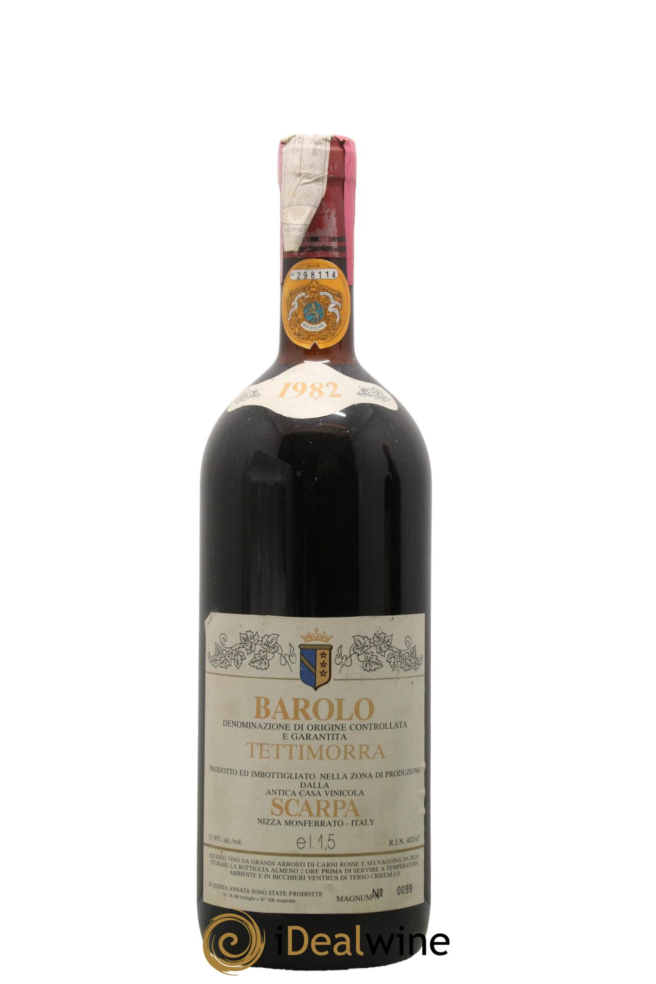 Barolo Tettimorra Scarpa 1982 - Lot de 1 magnum - 0