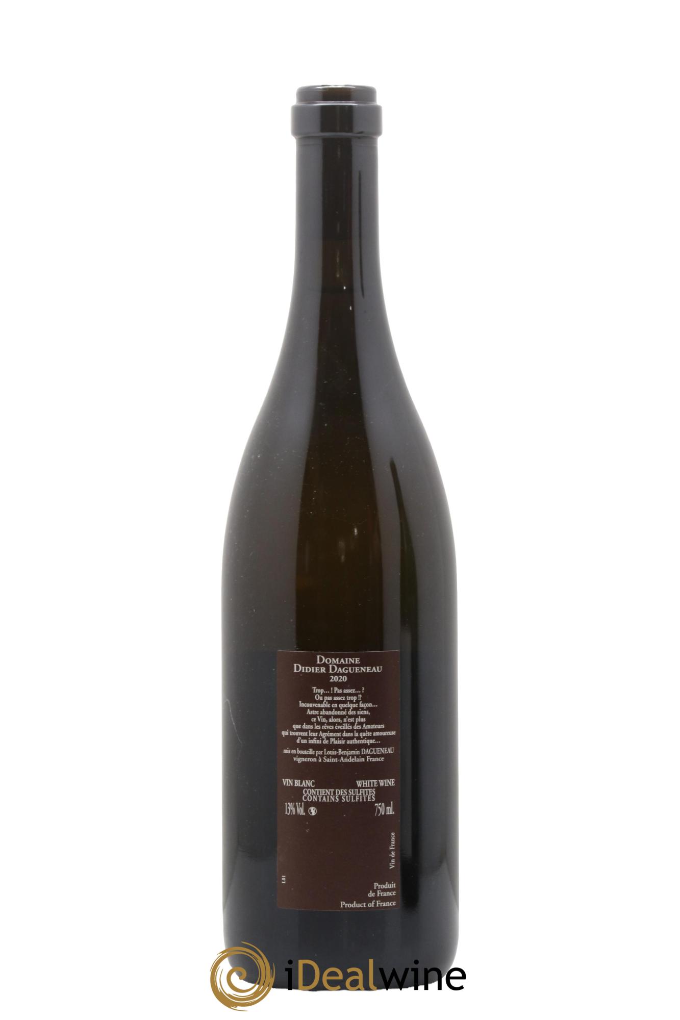Vin de France (anciennement Pouilly-Fumé) Pur Sang Dagueneau (Domaine Didier - Louis-Benjamin) 2020 - Lot de 1 bouteille - 1