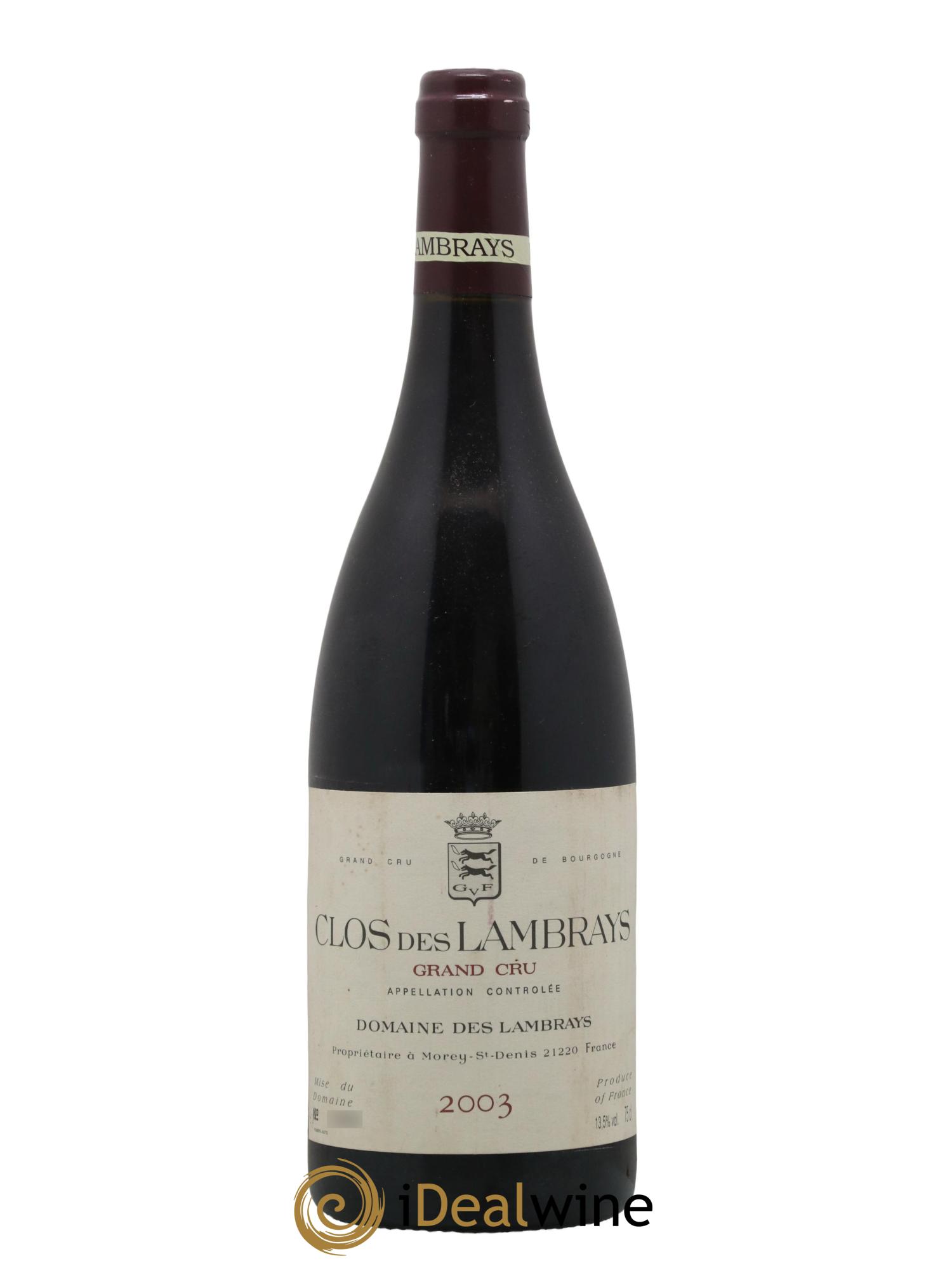 Clos des Lambrays Grand Cru Domaine des Lambrays 2003 - Lot de 1 bouteille - 0