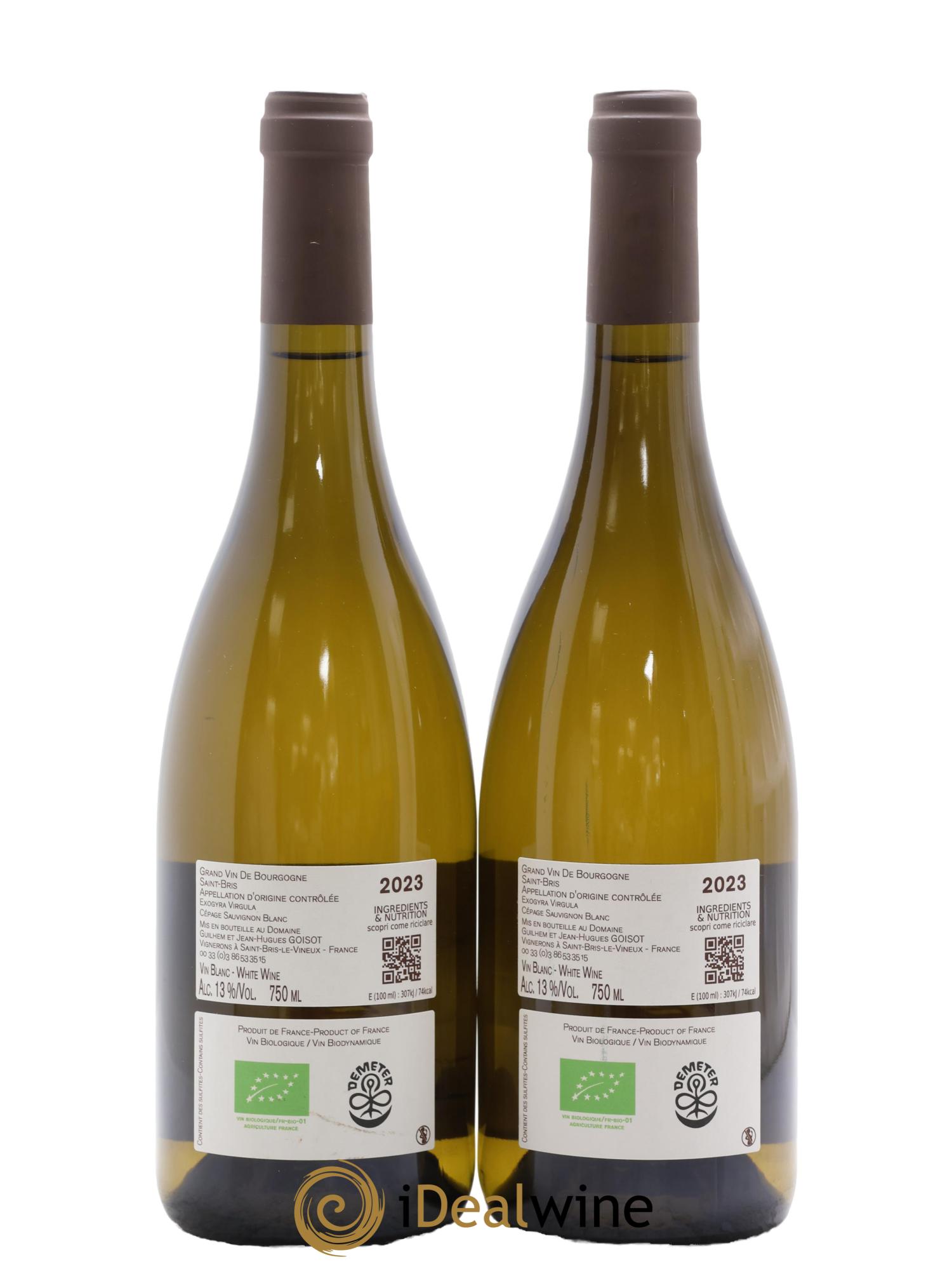 Saint-Bris Exogyra Virgula Goisot 2023 - Lot of 2 bottles - 1