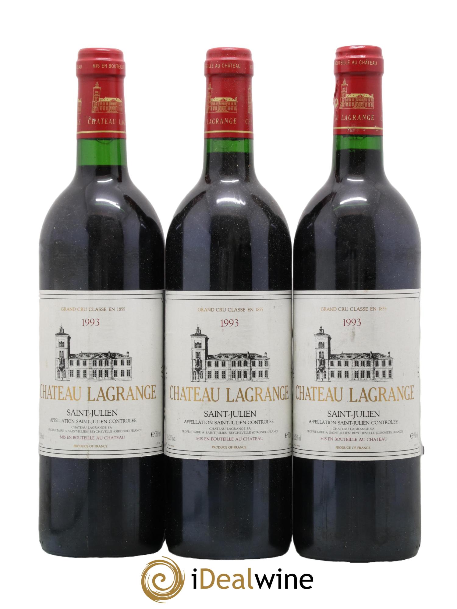 Château Lagrange 3ème Grand Cru Classé 1993 - Lot de 3 bouteilles - 0