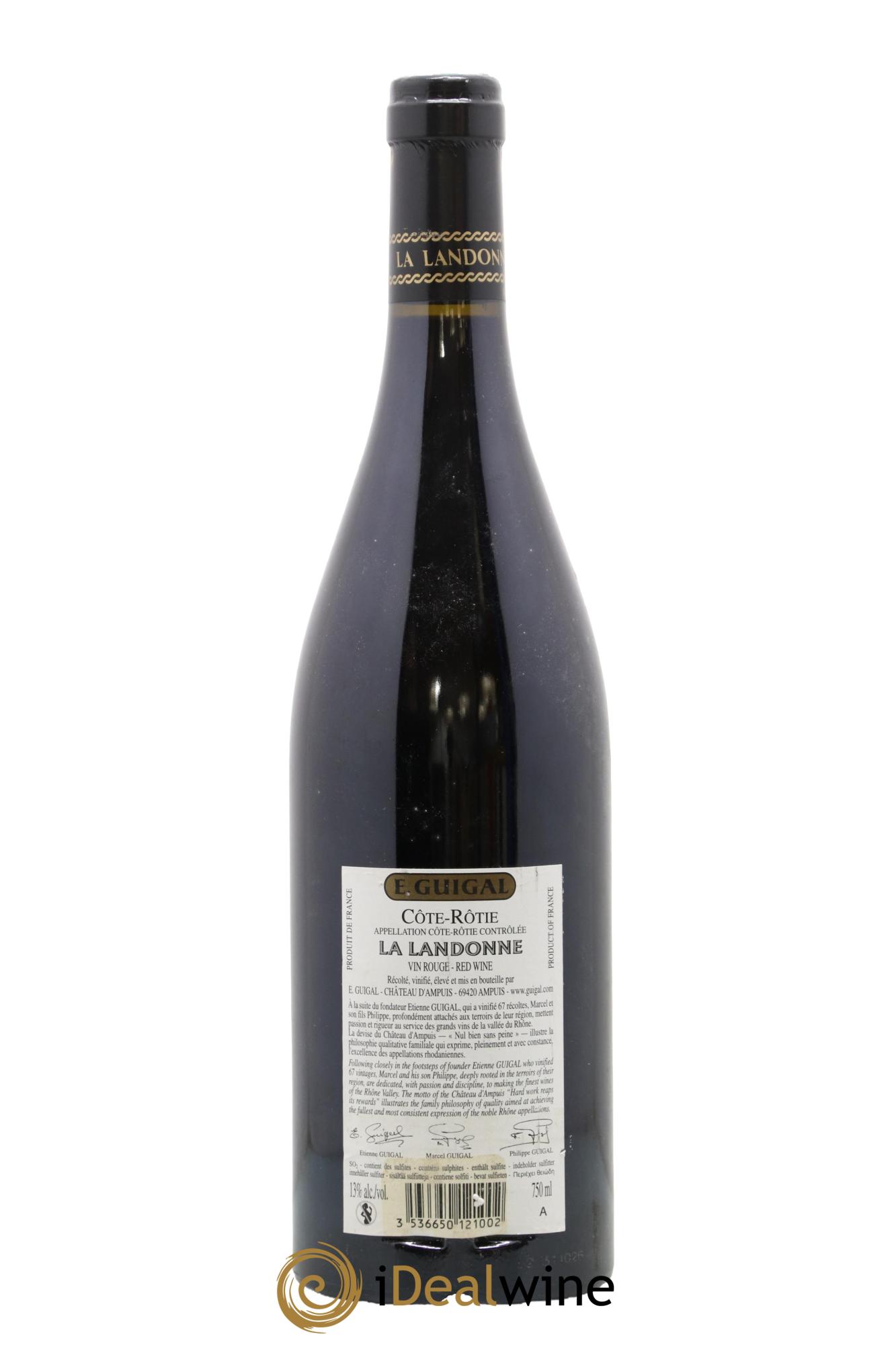 Côte-Rôtie La Landonne Guigal 2007 - Lot of 1 bottle - 1