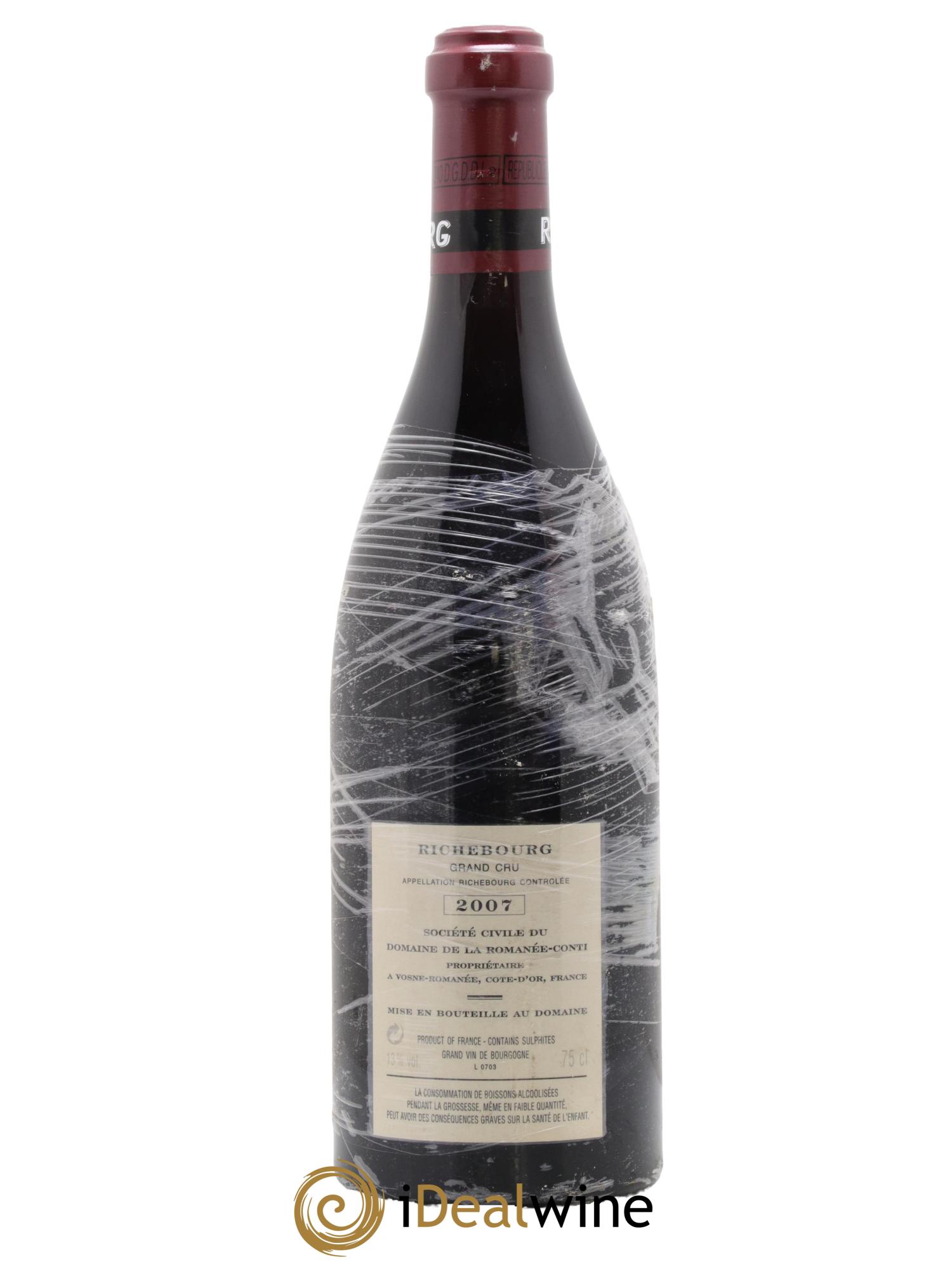 Richebourg Grand Cru Domaine de la Romanée-Conti 2007 - Lotto di 1 bottiglia - 1