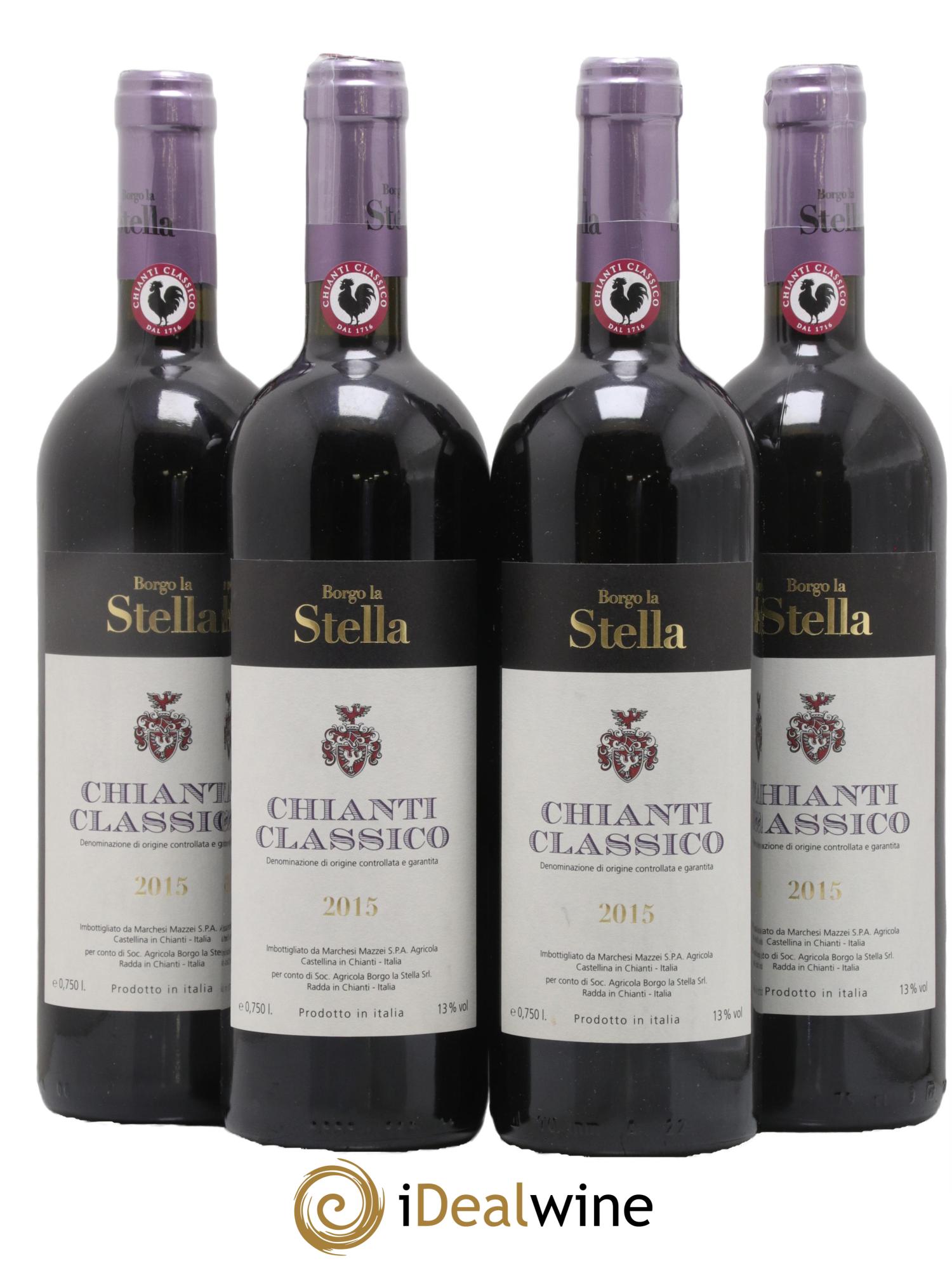 Chianti Classico DOCG Borgo La Stella 2015 - Lotto di 4 bottiglie - 0