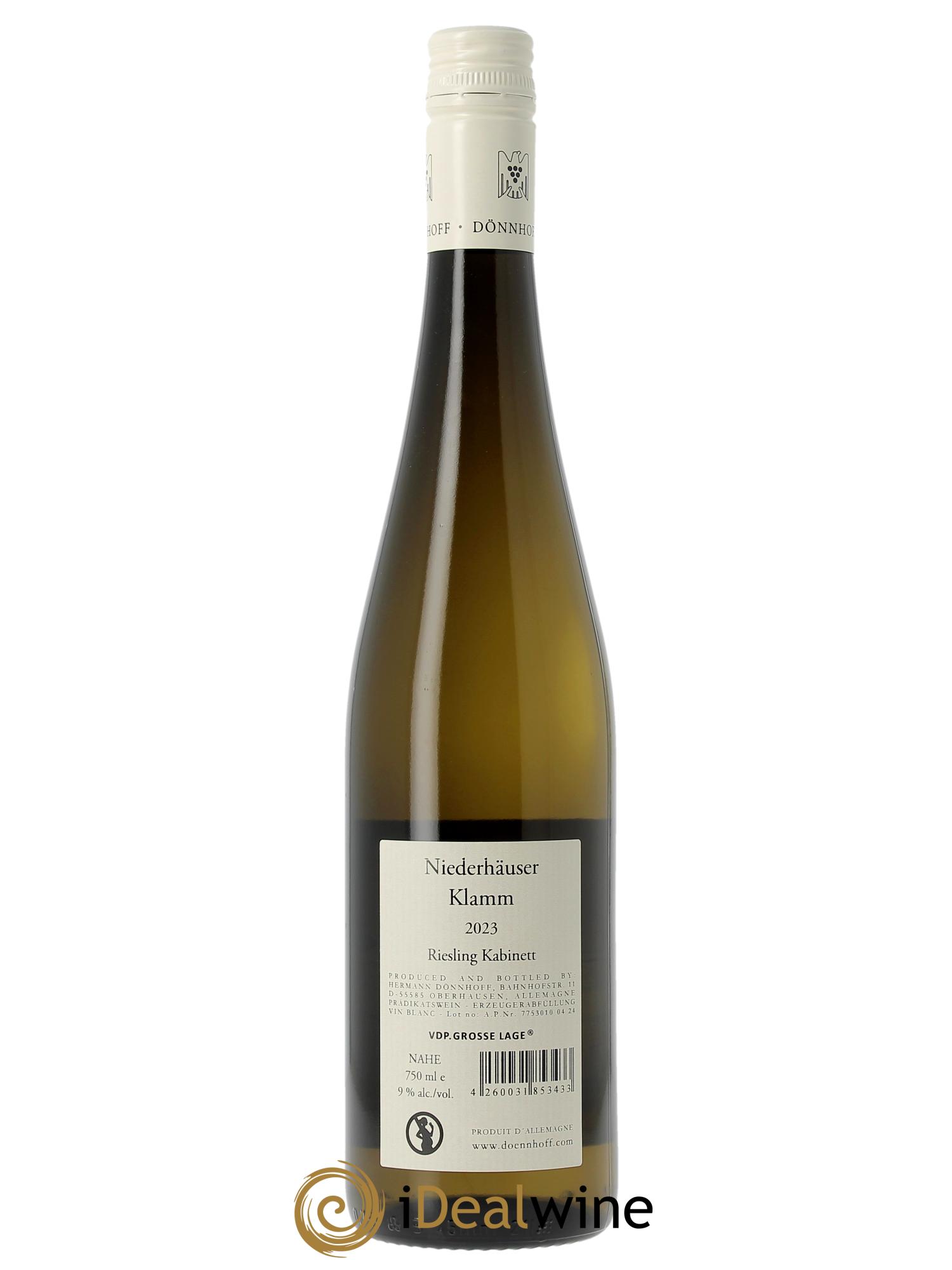 Riesling Donnhoff Niederhauser Klamm Kabinett 2023 - Lot de 1 bouteille - 1