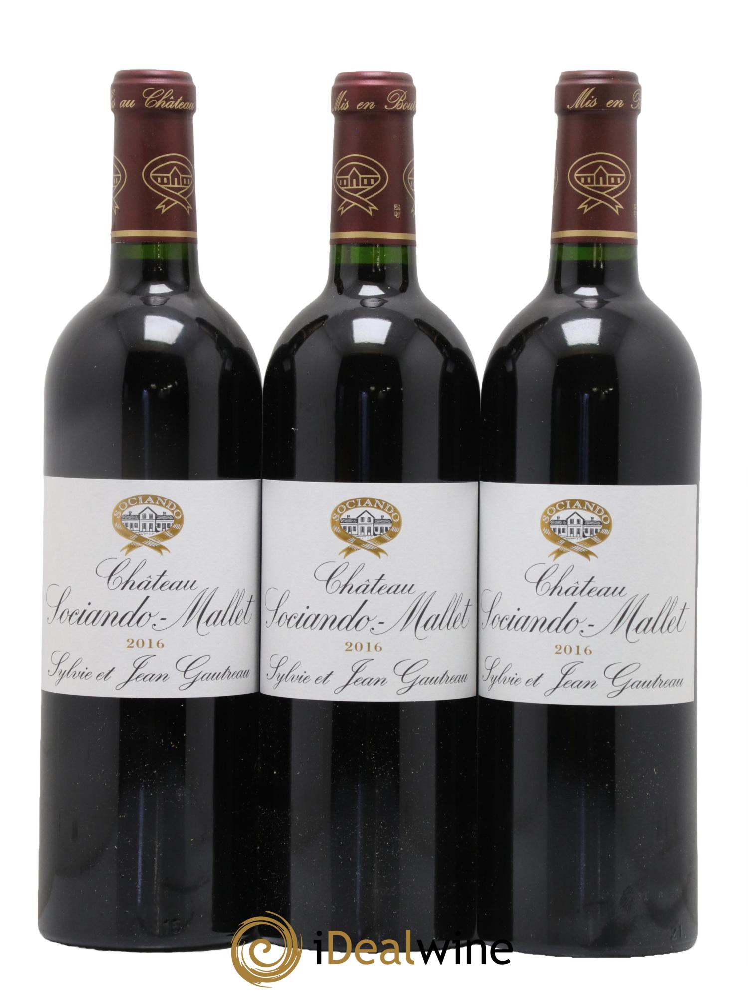 Château Sociando Mallet 2016 - Lot de 3 bouteilles - 0