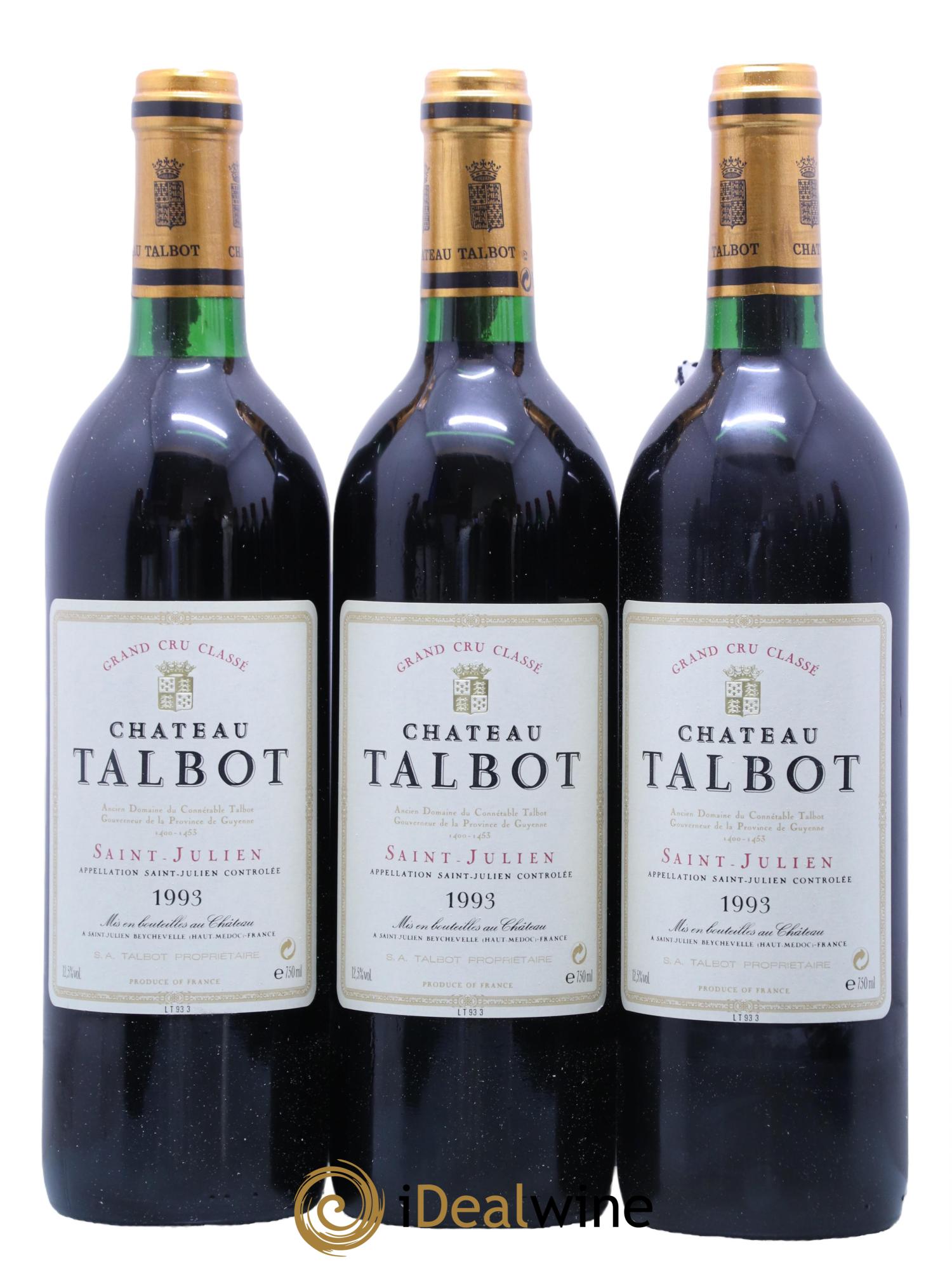 Château Talbot 4ème Grand Cru Classé 1993 - Lot de 12 bouteilles - 4