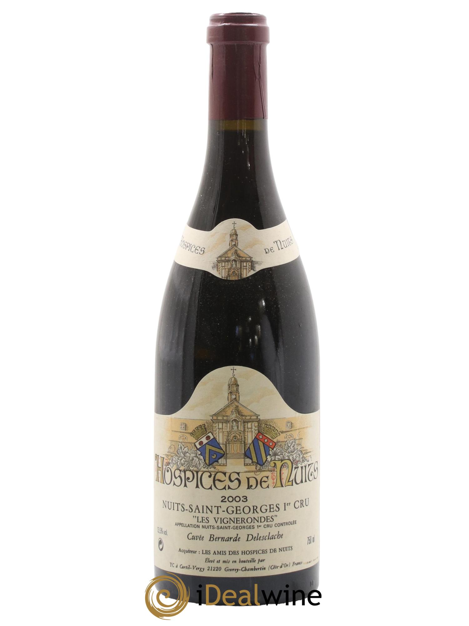 Nuits-Saint-Georges 1er Cru Les Vignerondes Cuvée Bernarde Delesclache Hospices de Nuits 2003 - Posten von 1 Flasche - 0