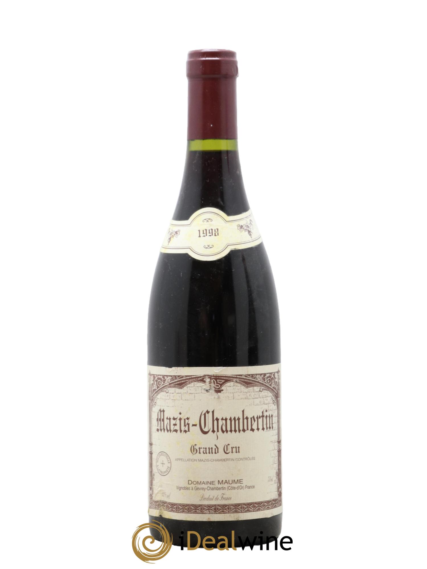 Mazis-Chambertin Grand Cru Maume (Domaine) 1998 - Lot de 1 bouteille - 0
