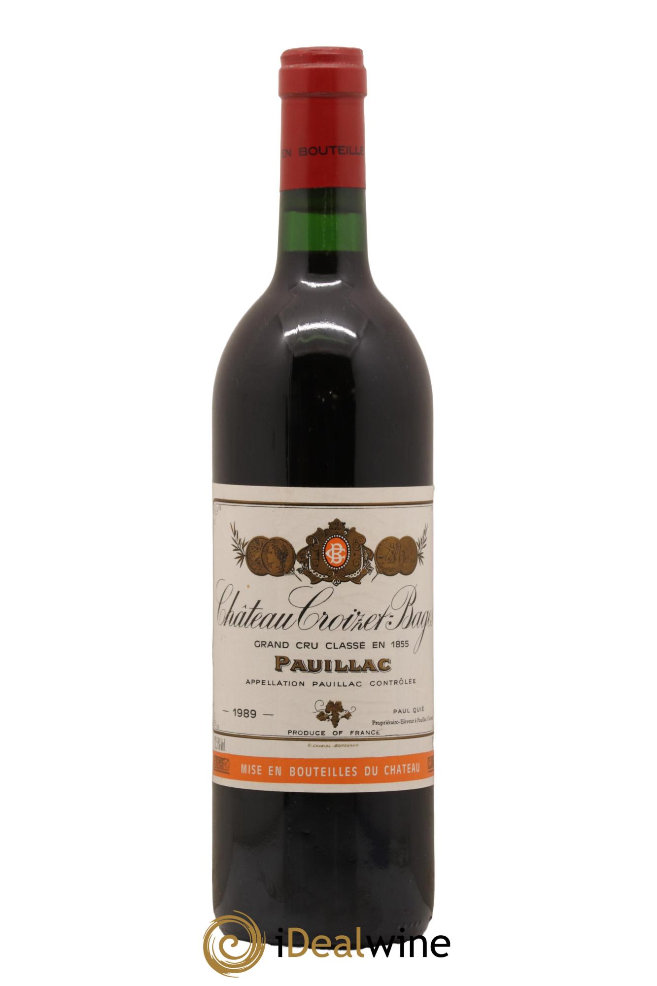 Château Croizet Bages 5ème Grand Cru Classé 1989 - Lot de 1 bouteille - 0
