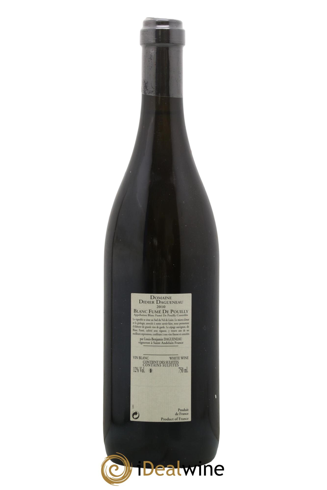 Pouilly-Fumé Blanc Fumé de Pouilly Dagueneau (Domaine Didier - Louis-Benjamin) 2010 - Lot de 1 bouteille - 1