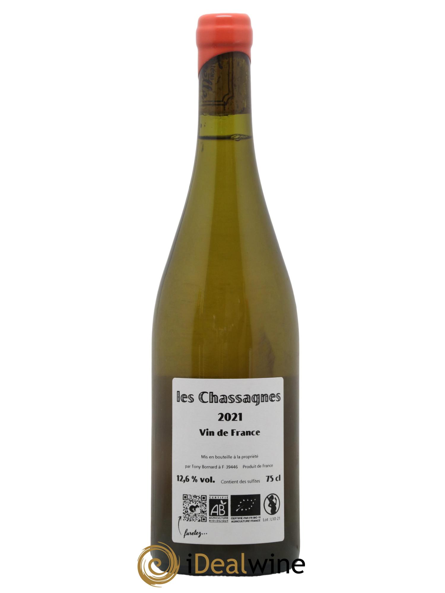 Côtes du Jura Les Chassagnes Savagnin Ouillé Bornard 2021 - Lot de 1 bouteille - 1