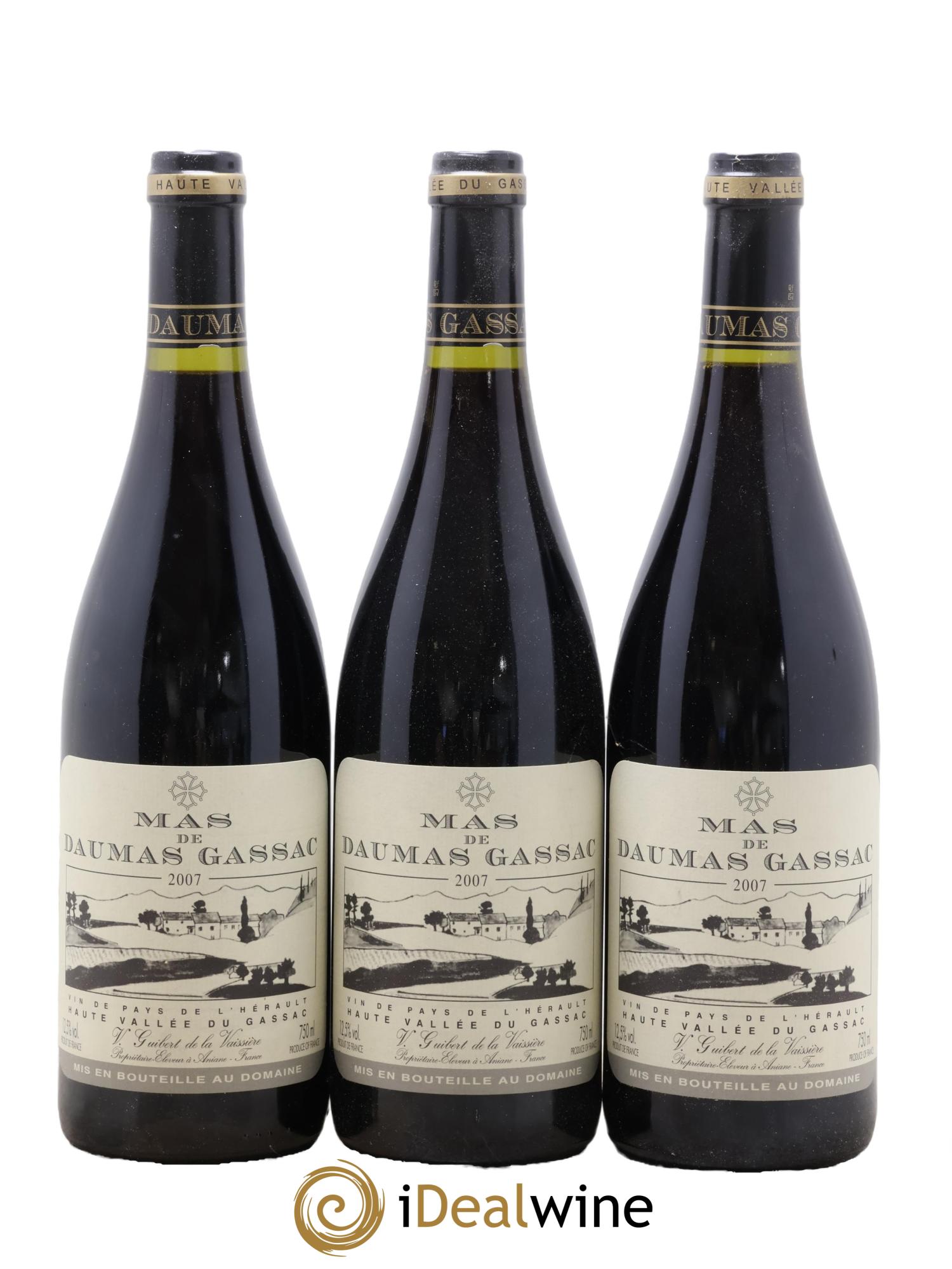 IGP St Guilhem-le-Désert - Cité d'Aniane Mas Daumas Gassac Famille Guibert de La Vaissière 2007 - Lotto di 6 bottiglie - 2