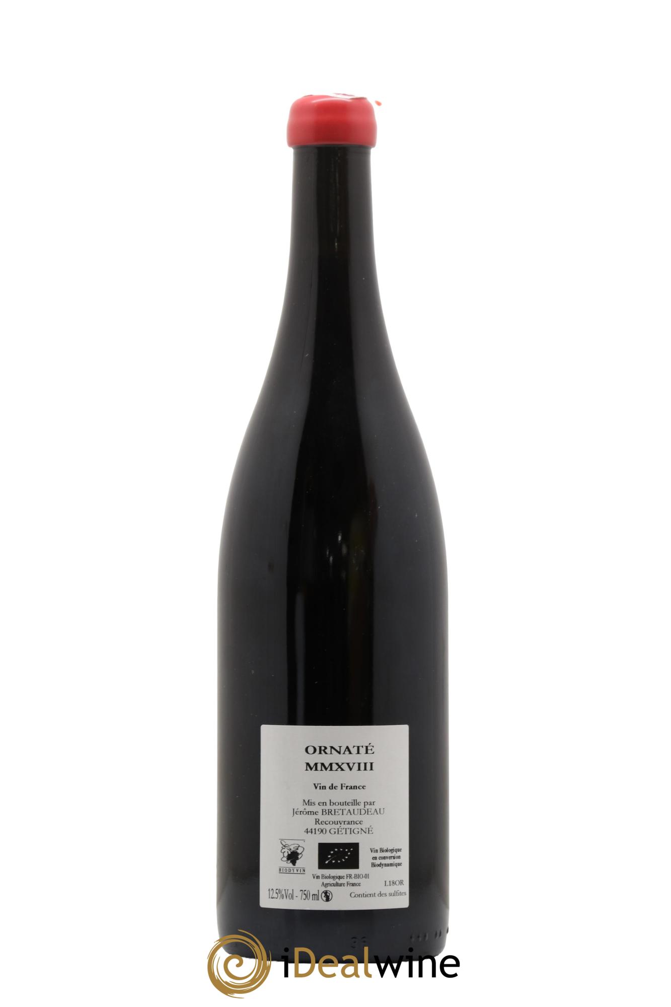 Vin de France Merlot Ornaté Jérôme Bretaudeau - Domaine de Bellevue 2018 - Lot de 1 bouteille - 1