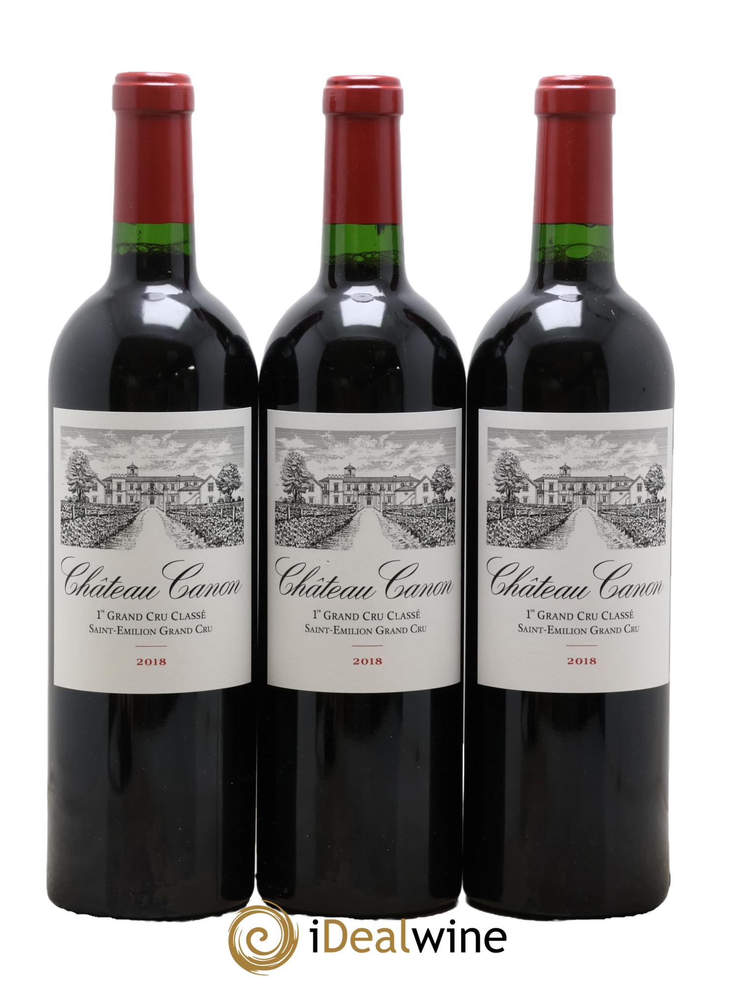 Château Canon 1er Grand Cru Classé B 2018 - Lotto di 3 bottiglie - 0