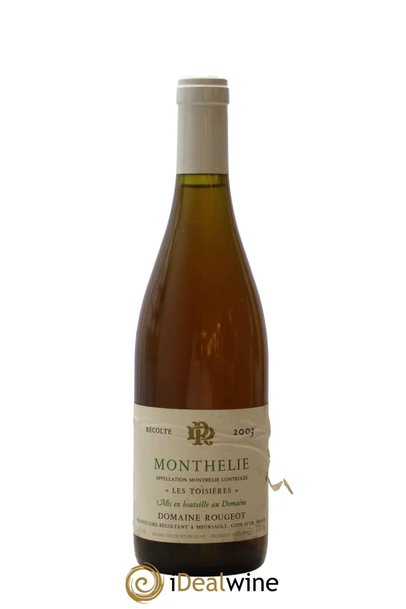 Monthélie Les Toisières Rougeot Père et Fils 2003 - Lot de 1 bouteille - 0