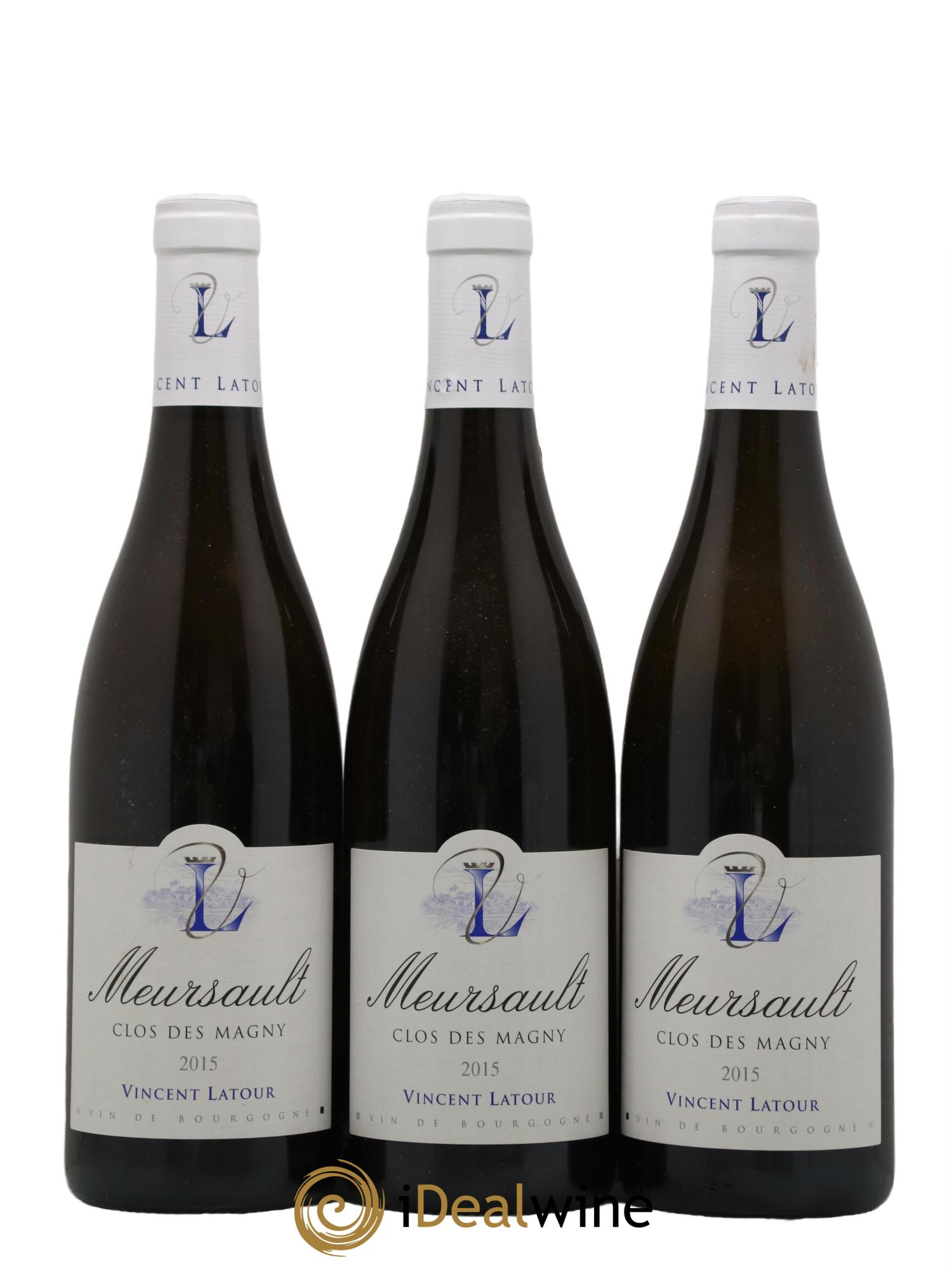 Meursault Clos des Magny Vincent Latour 2015 - Lot de 3 bouteilles - 0