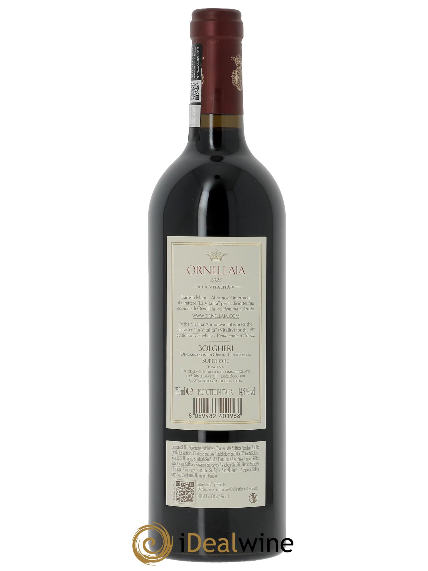 Bolgheri DOC Superiore Ornellaia Tenuta Dell'Ornellaia - Frescobaldi 2023 - Lot of 1 bottle - 1