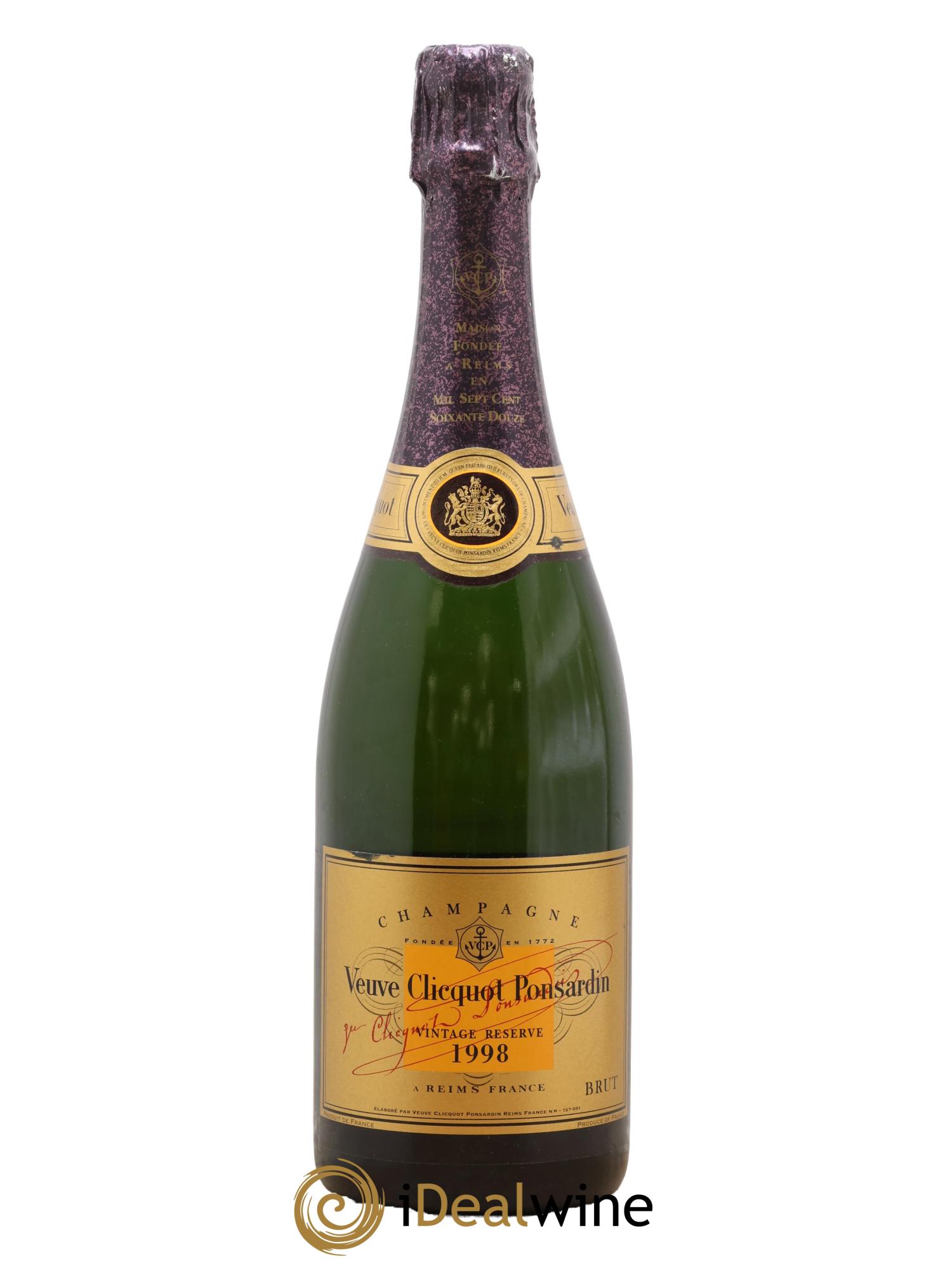 Brut Millésimé Veuve Clicquot 1998 - Lotto di 1 bottiglia - 0