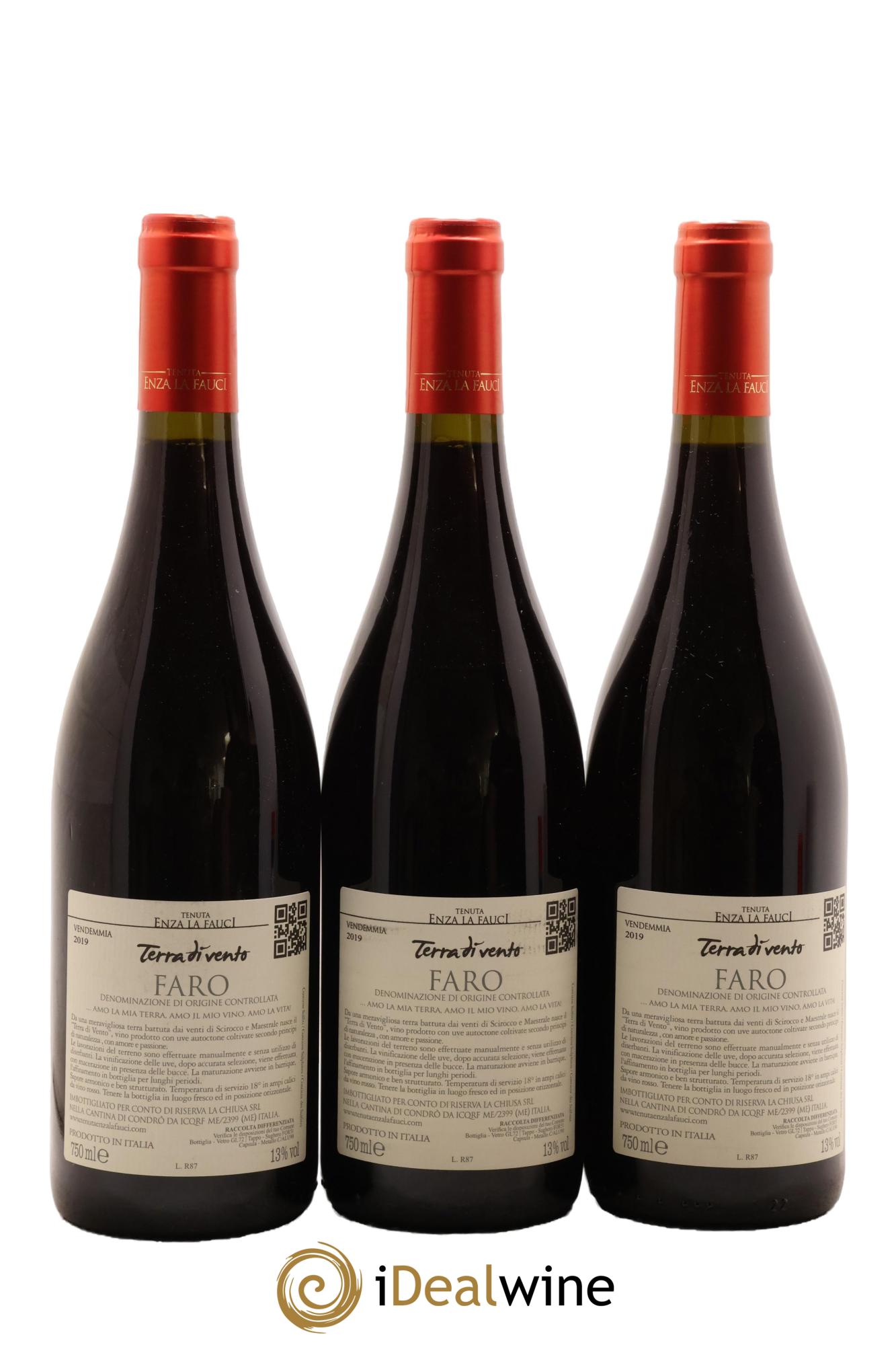 Italie Faro DOC Terra di Vento Tenuta Enza la Fauci 2019 - Lot de 3 bouteilles - 1