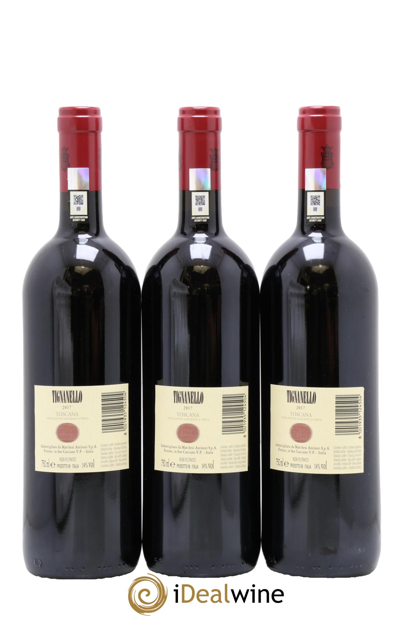 Toscana IGT Tignanello Tenuta Tignanello - Marchesi Antinori 2017 - Lot de 3 bouteilles - 1