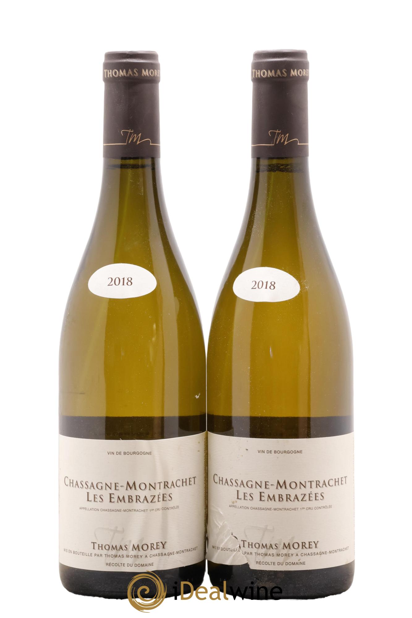Chassagne-Montrachet 1er Cru Les Embrazées Thomas Morey 2018 - Lot de 2 bouteilles - 0
