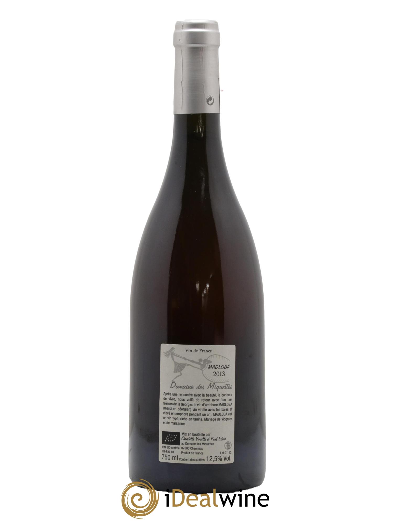 Vin de France Madloba Miquettes (Domaine des) 2013 - Lot de 1 bouteille - 1
