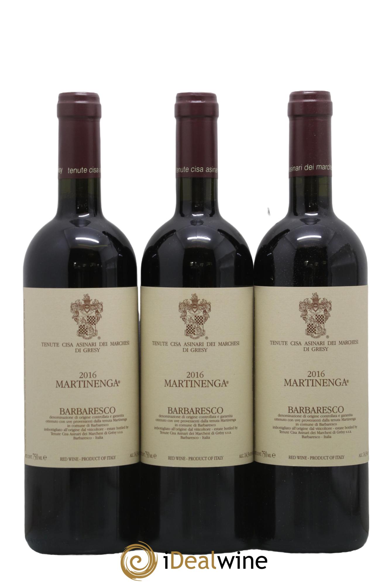 Barbaresco DOCG Martinenga Tenute Cisa Asinari Dei Marchesi Di Gresy 2016 - Lot de 3 bouteilles - 0