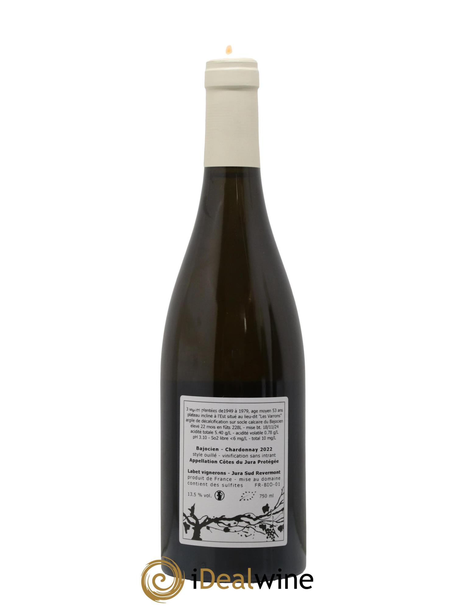 Côtes du Jura Chardonnay Bajocien Romain - Julien  - Charline Labet 2022 - Lot de 1 bouteille - 1