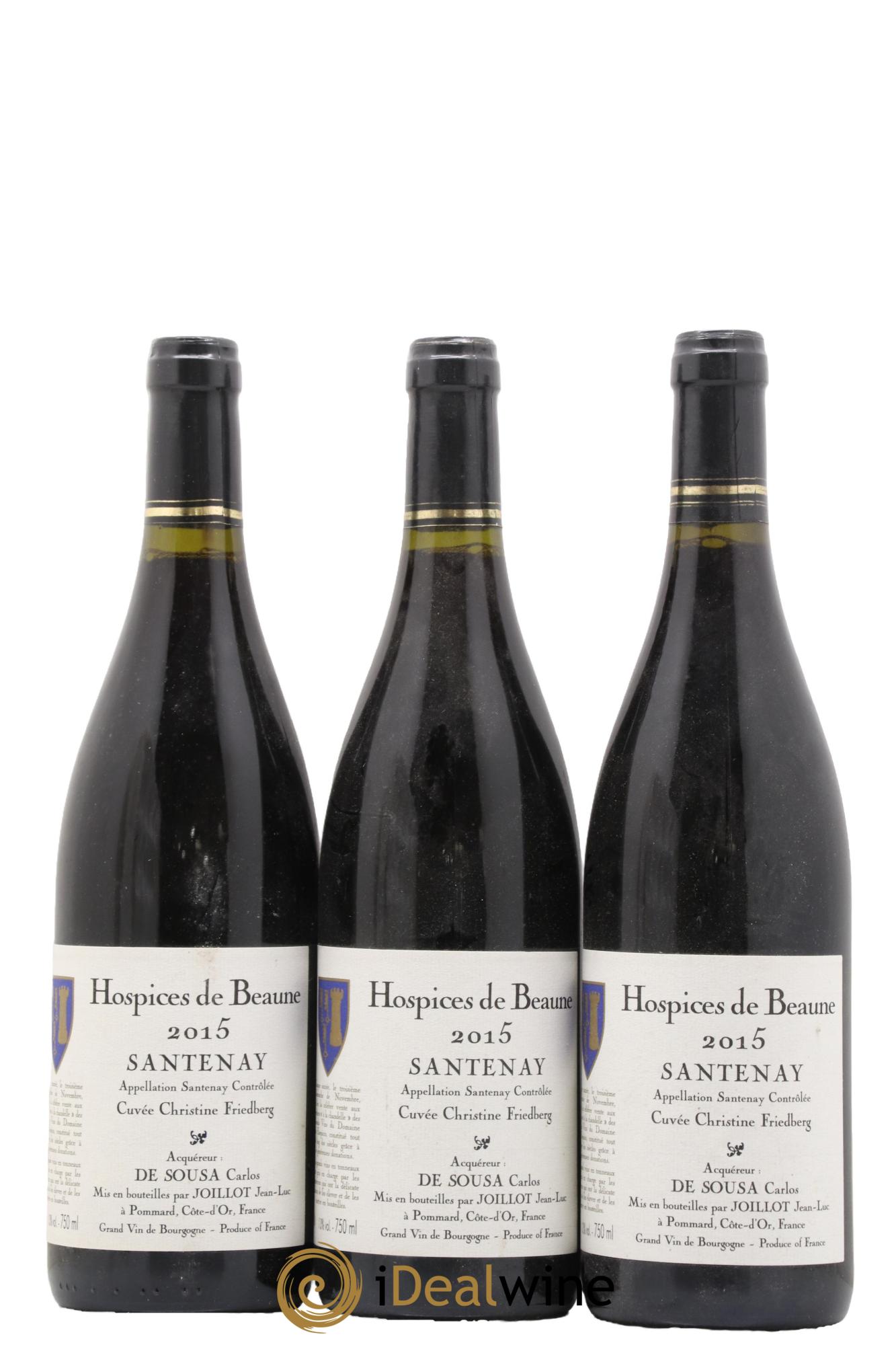 Santenay Cuvée Christine Friedberg Hospices de Beaune Jean-Luc Joillot 2015 - Lot de 3 bouteilles - 0