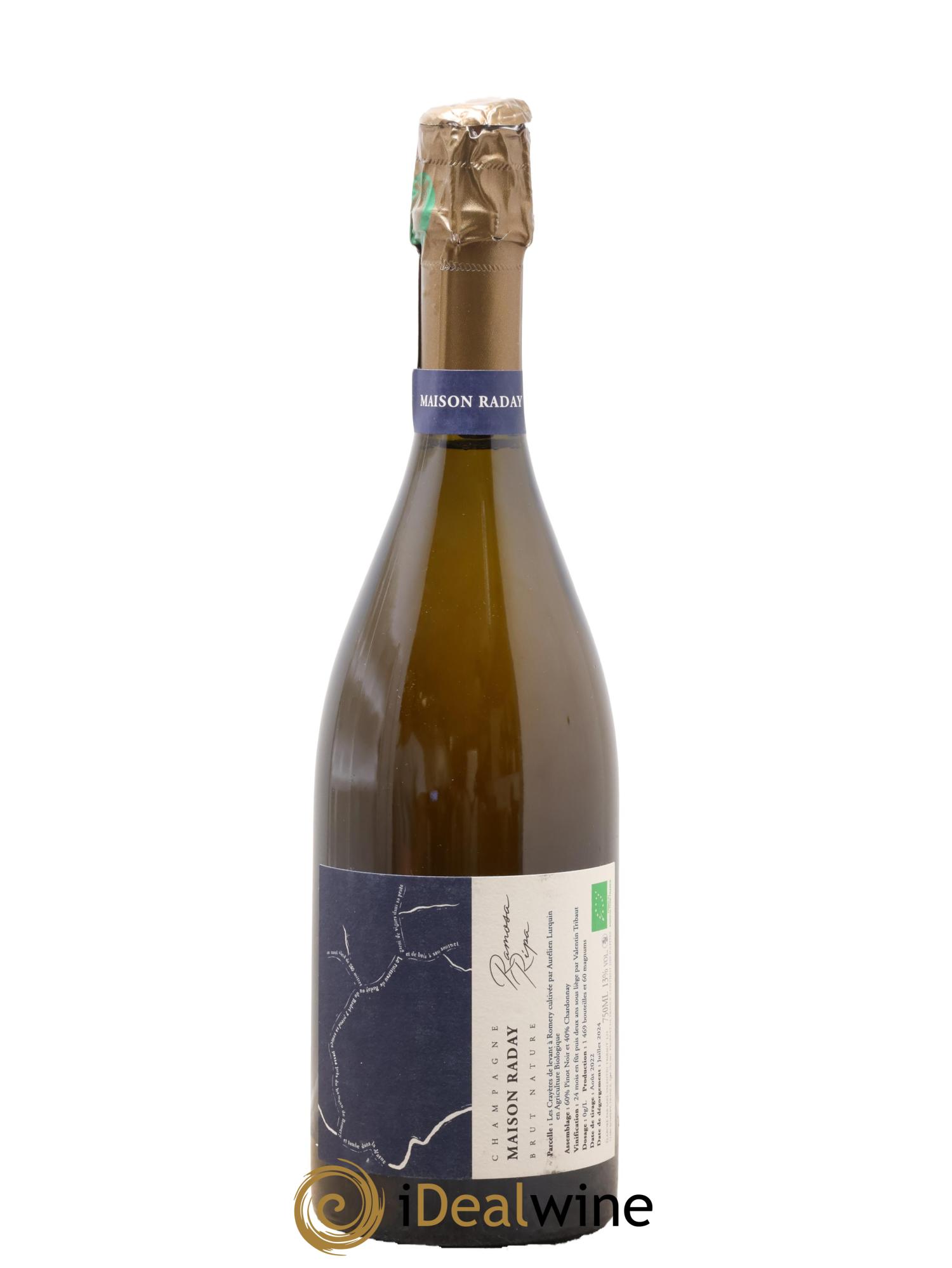 Champagne Brut Nature Romasa Ripa Maison Raday - Lot de 1 bouteille - 0