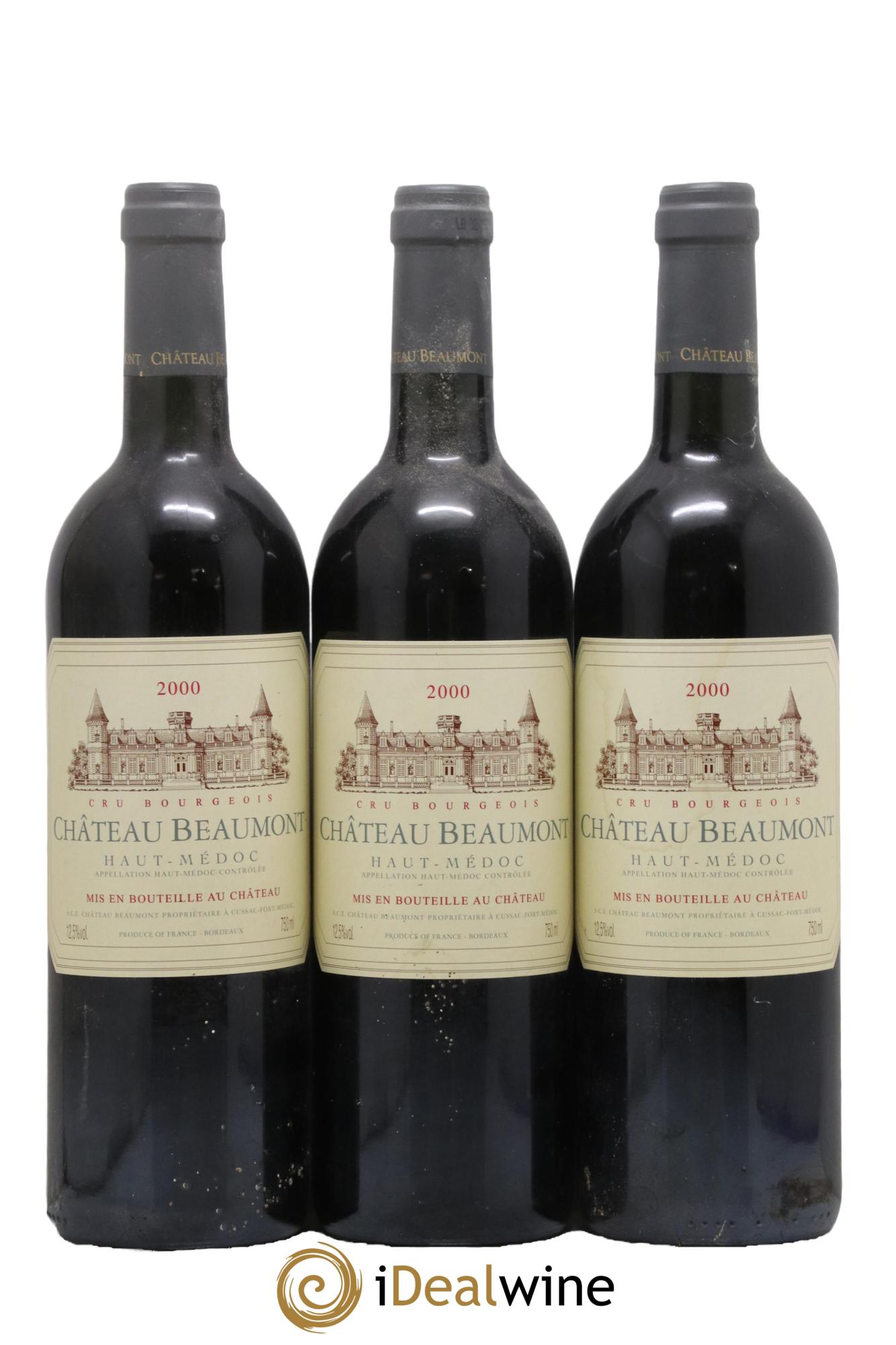 Château Beaumont Cru Bourgeois 2000 - Lot de 3 bouteilles - 0