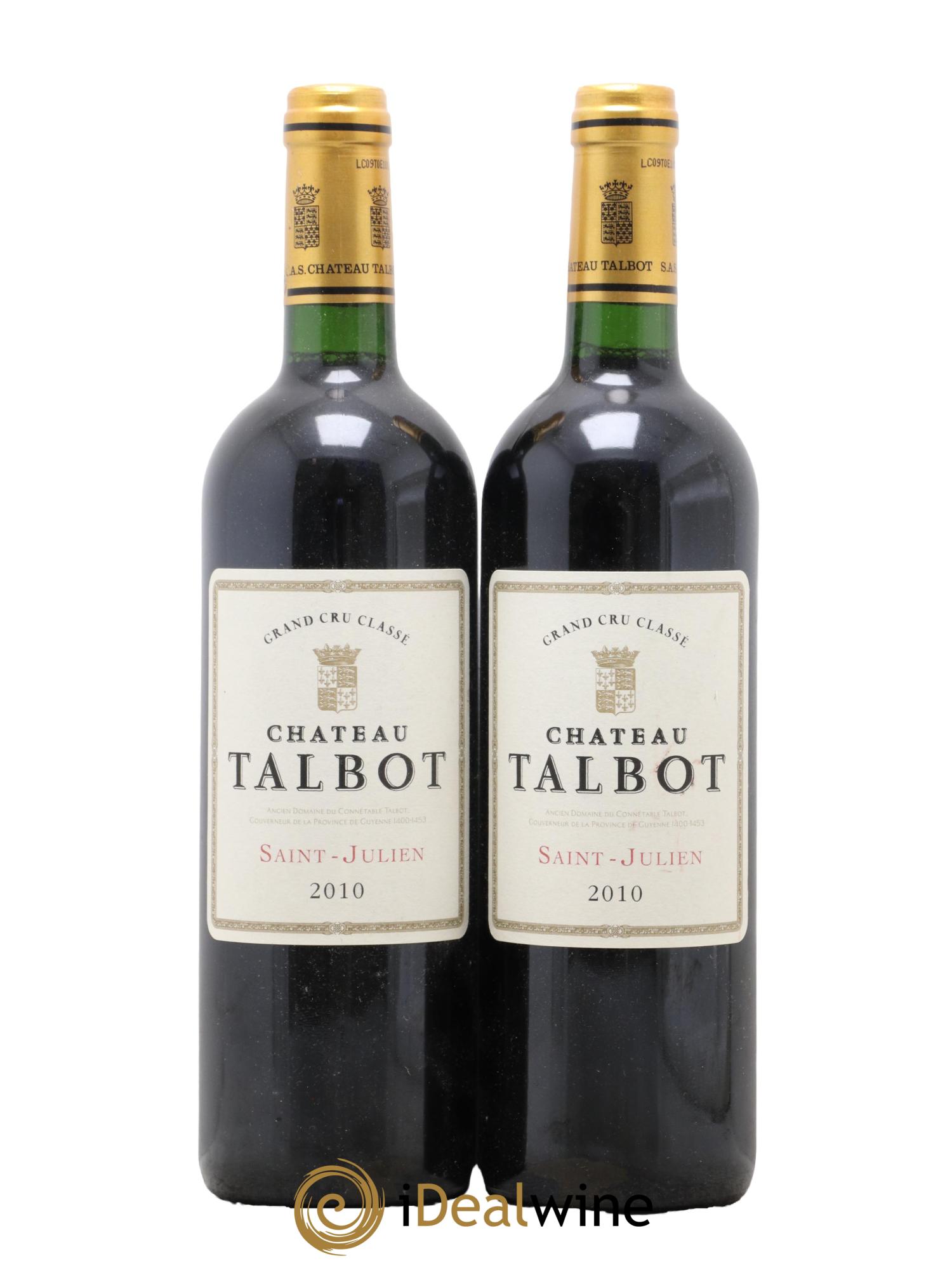Château Talbot 4ème Grand Cru Classé 2010 - Lot de 2 bouteilles - 0