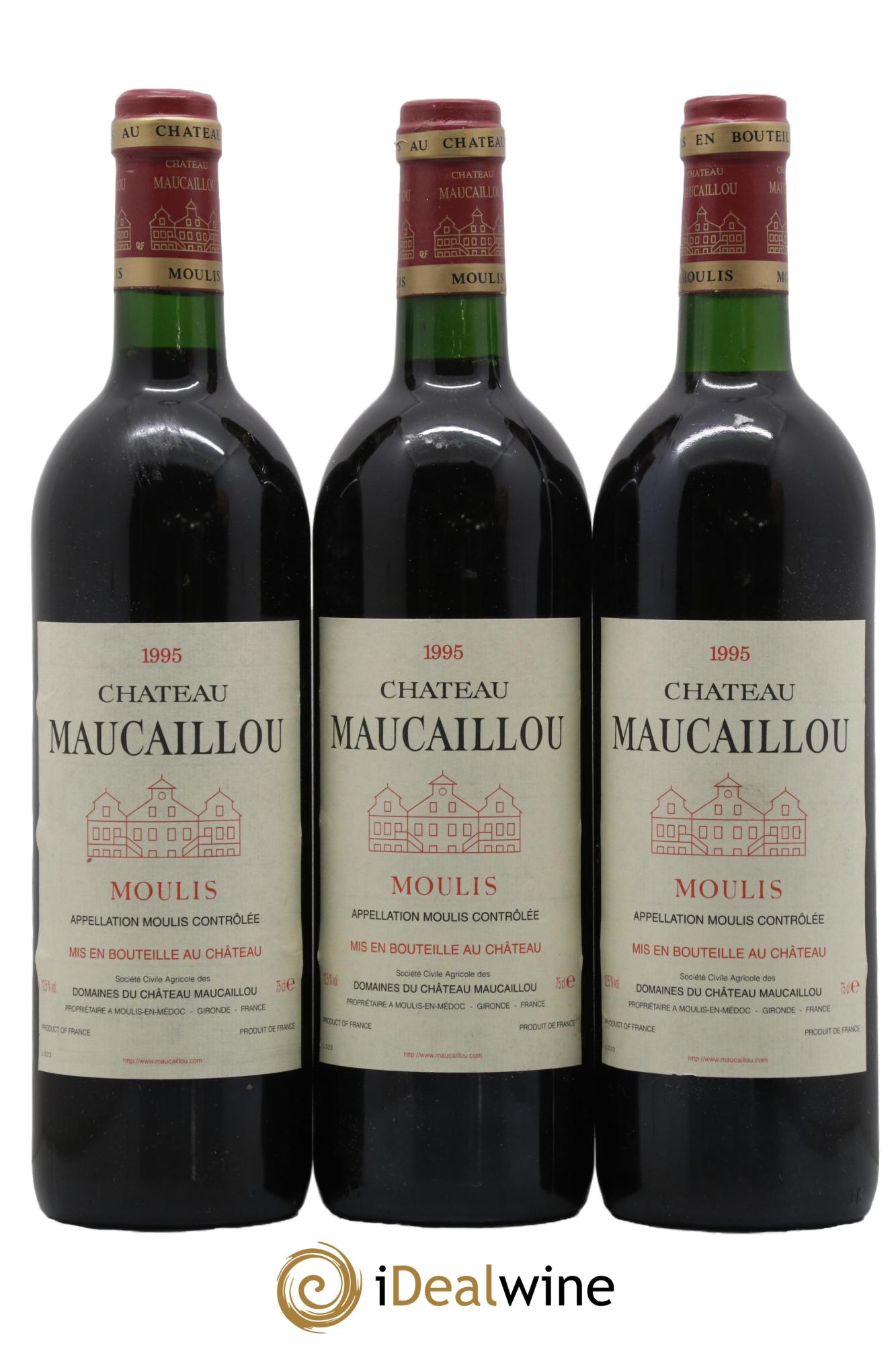 Château Maucaillou 1995 - Lot de 3 bouteilles - 0
