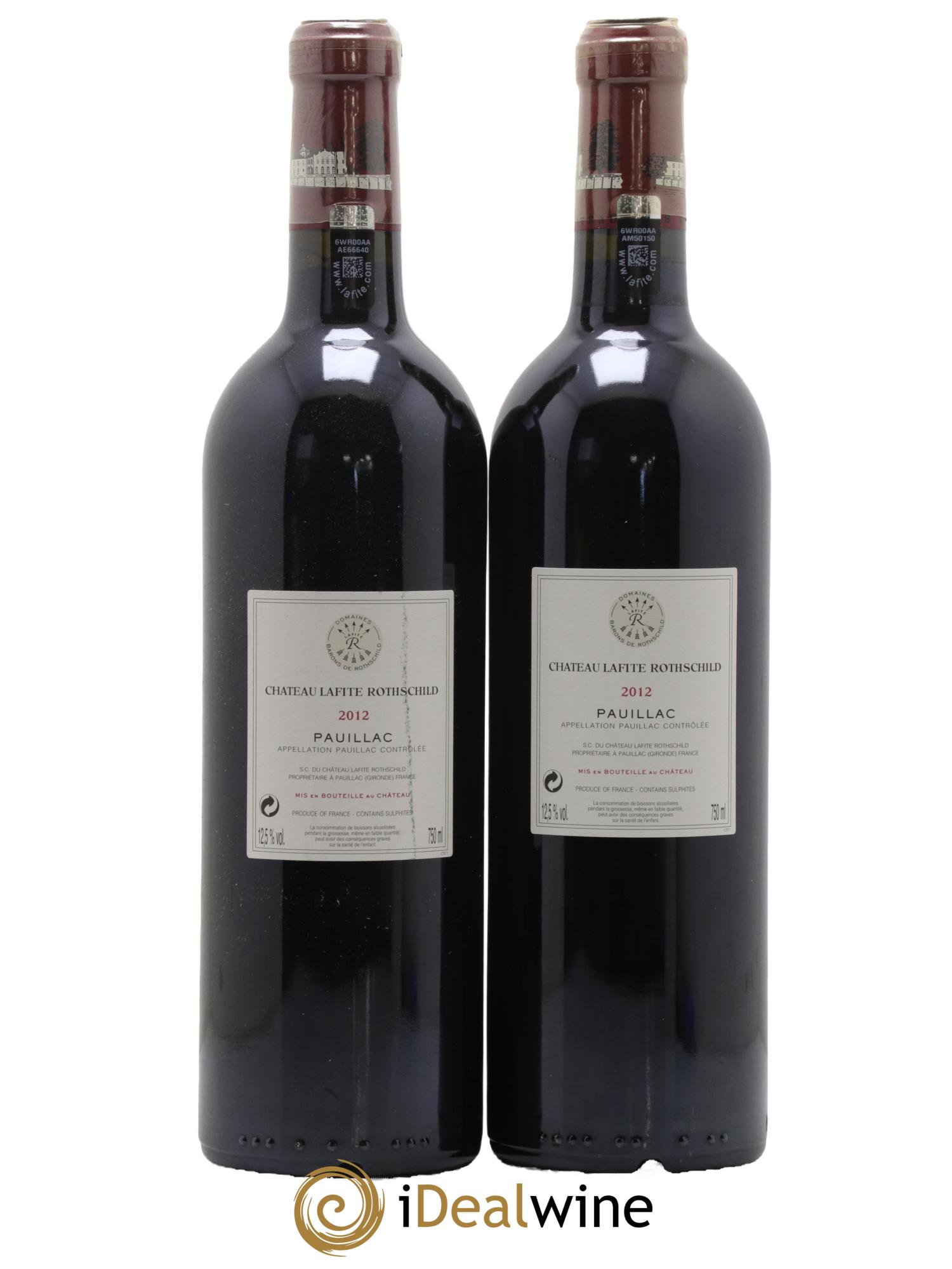 Château Lafite Rothschild 1er Grand Cru Classé  2012 - Lot de 2 bouteilles - 1