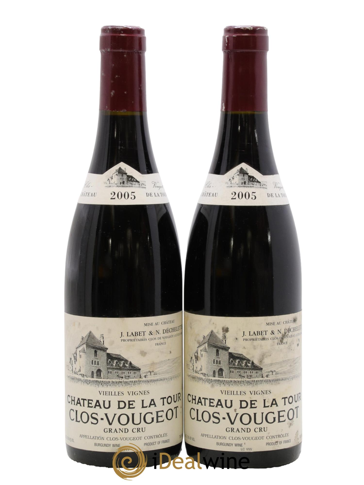 Clos de Vougeot Grand Cru Vieilles Vignes Château de La Tour 2005 - Lot de 2 bouteilles - 0