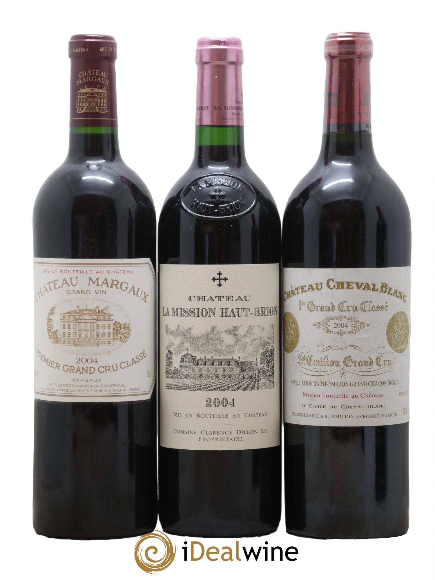 Caisse Collection Duclot 2004 Mouton Lafite Margaux Mission Haut Brion Petrus Cheval Blanc Haut Brion Yquem Latour 2004 - Lot de 9 bouteilles - 3