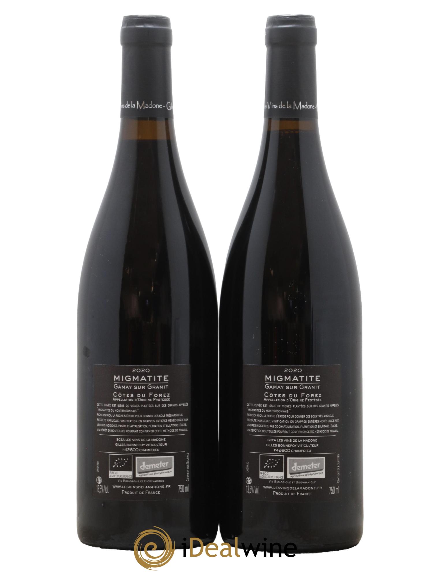 Vin de France Côtes du Forez Migmatite Gamay sur Granit Gilles Bonnefoy 2020 - Lot of 2 bottles - 1
