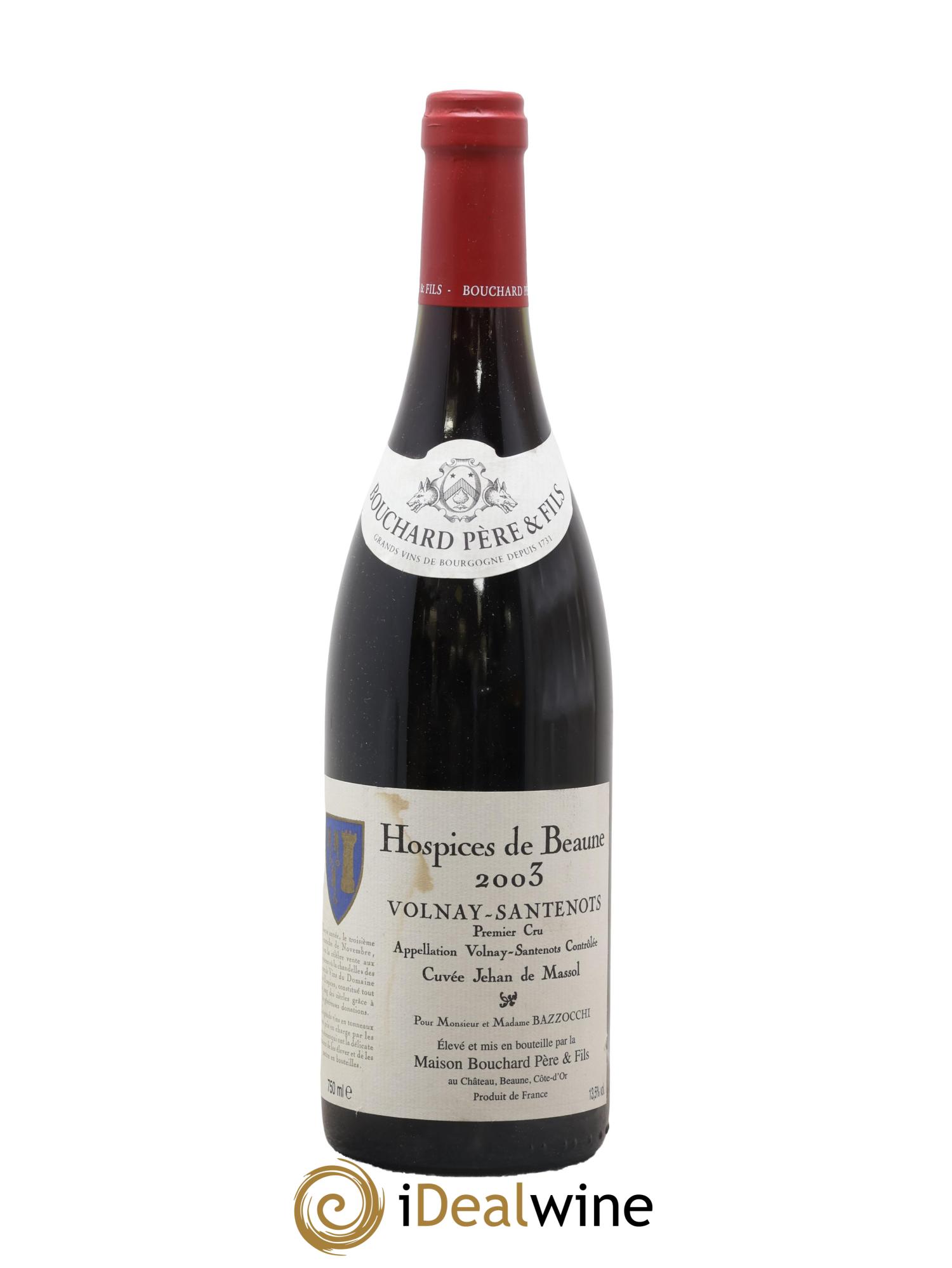 Volnay 1er Cru Santenots Cuvee Jehan De Massol Hospices De Beaune Maison Bouchard Pere & Fils 2003 - Posten von 1 Flasche - 0