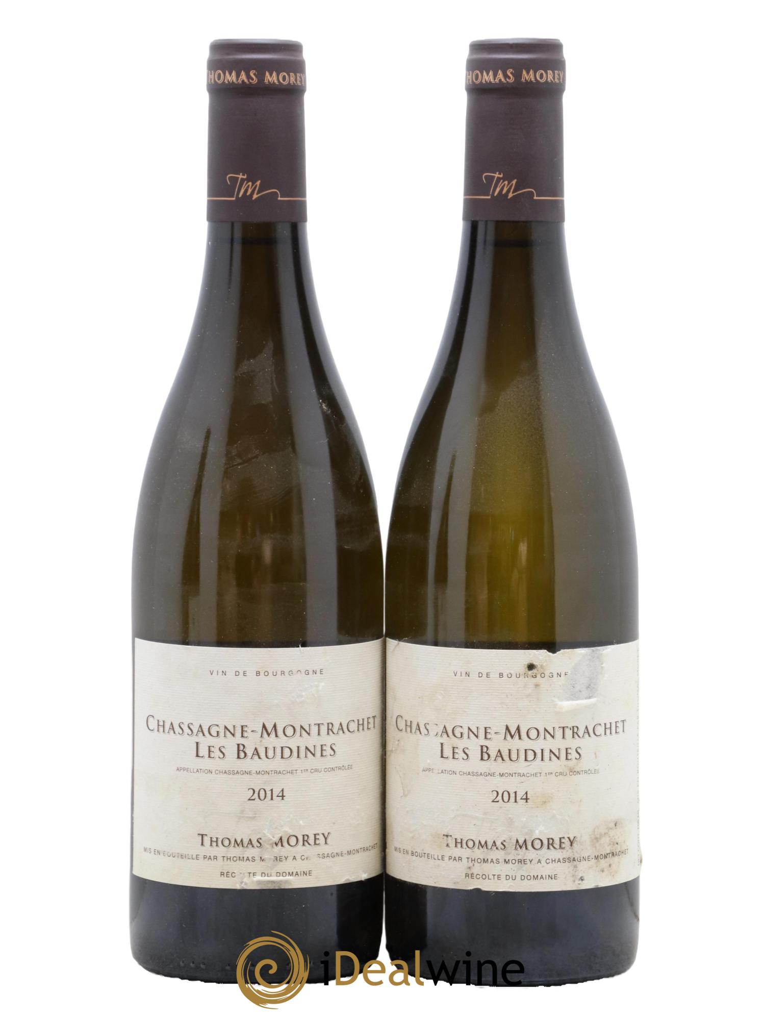 Chassagne-Montrachet 1er Cru Les Baudines Thomas Morey 2014 - Lot de 2 bouteilles - 0