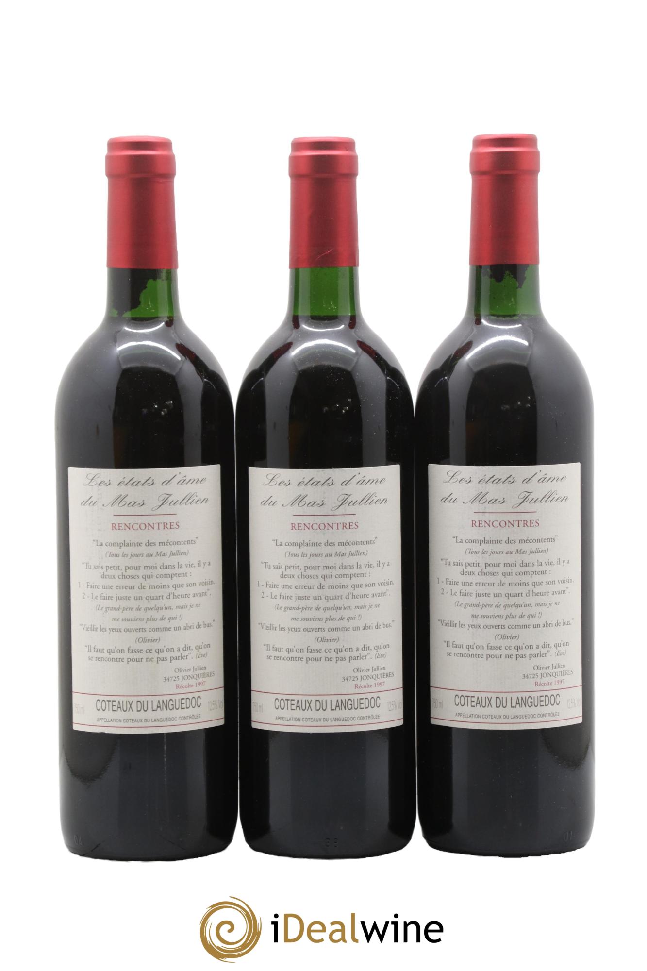 Coteaux du Languedoc - Terrasses du Larzac Mas Jullien Les Etats d'Ame du Mas Jullien Olivier Jullien 1997 - Lotto di 3 bottiglie - 0
