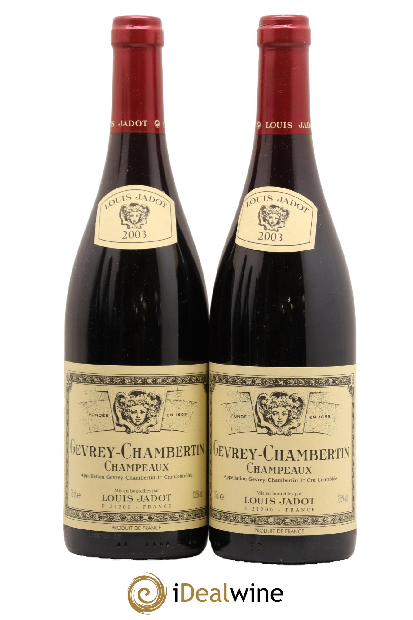 Gevrey-Chambertin 1er Cru Champeaux Maison Louis Jadot 2003 - Lot de 2 bouteilles - 0