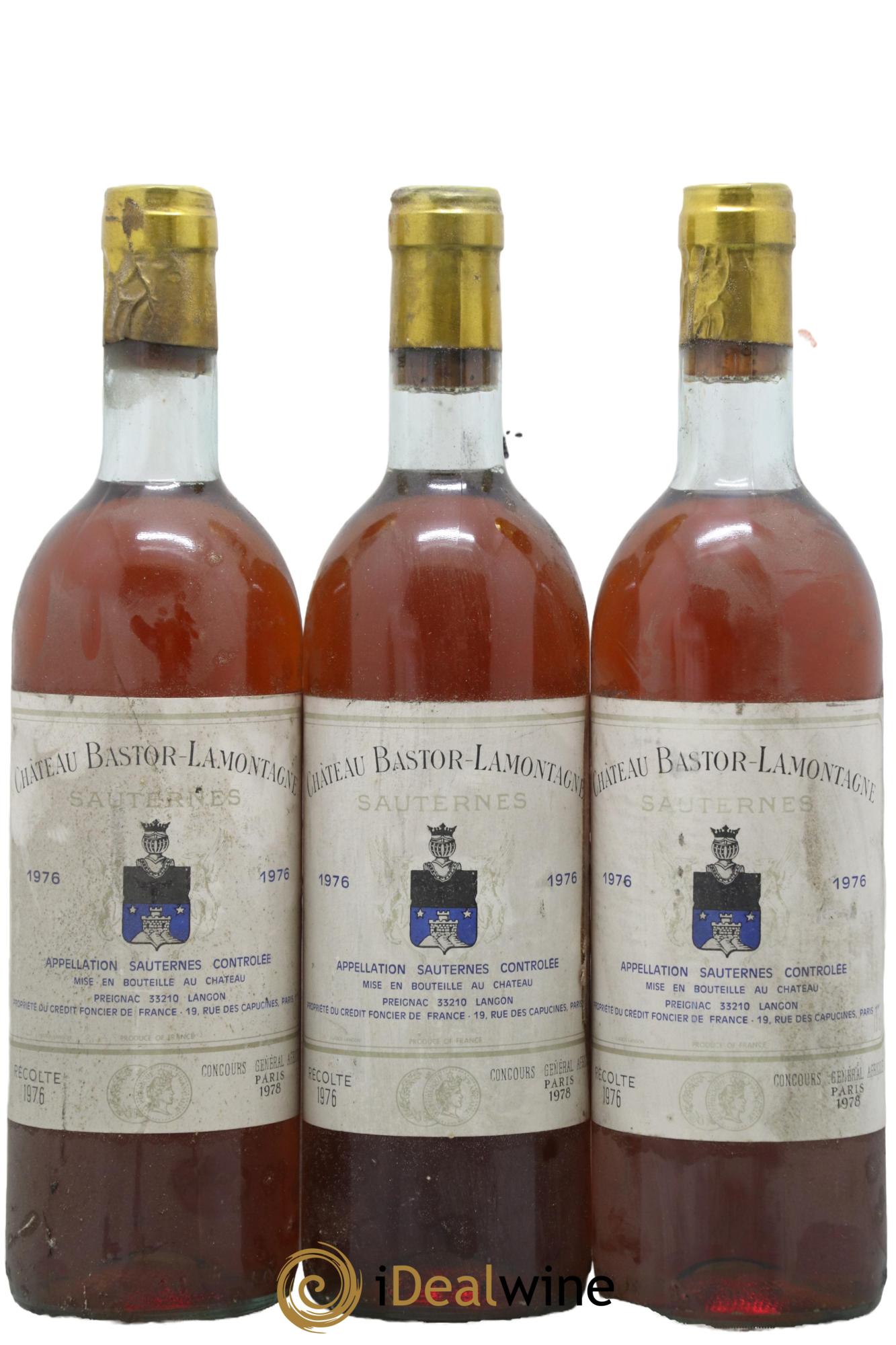 Château Bastor Lamontagne 1976 - Lotto di 3 bottiglie - 0