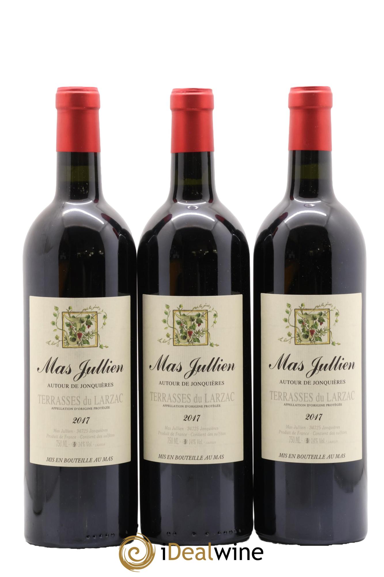 Terrasses du Larzac Mas Jullien Autour de Jonquières Olivier Jullien 2017 - Lot of 3 bottles - 0