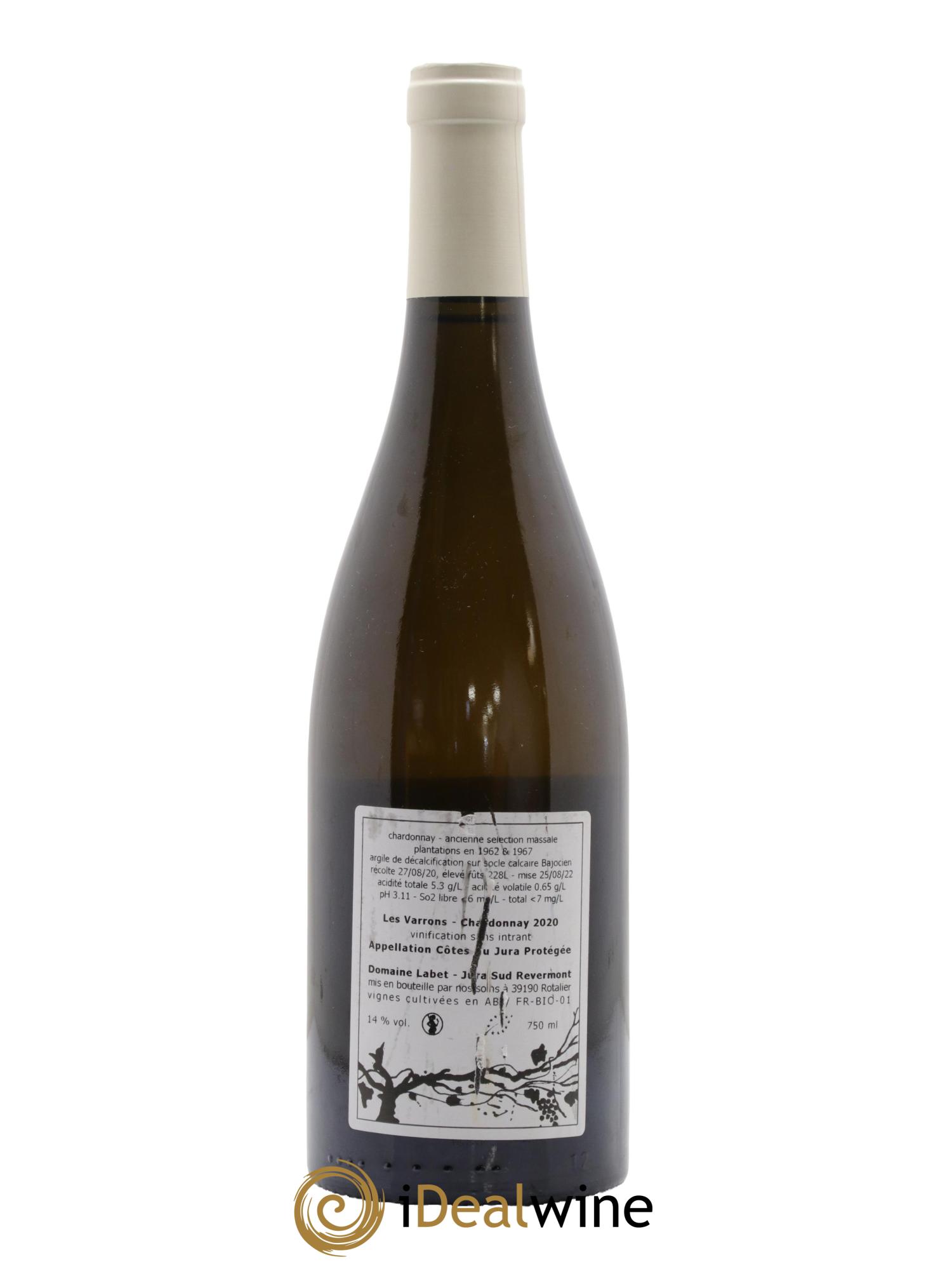 Côtes du Jura Chardonnay Les Varrons Romain - Julien  - Charline Labet 2020 - Lot of 1 bottle - 1