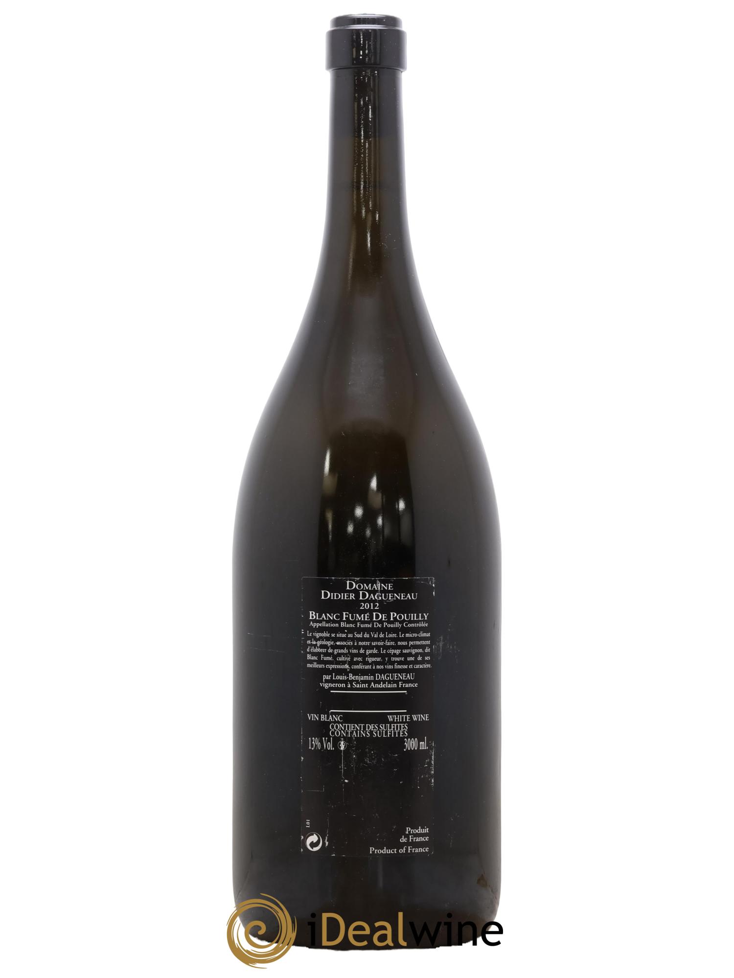 Vin de France (anciennement Pouilly-Fumé) Silex Dagueneau (Domaine Didier - Louis-Benjamin) 2012 - Lot de 1 double magnum - 2