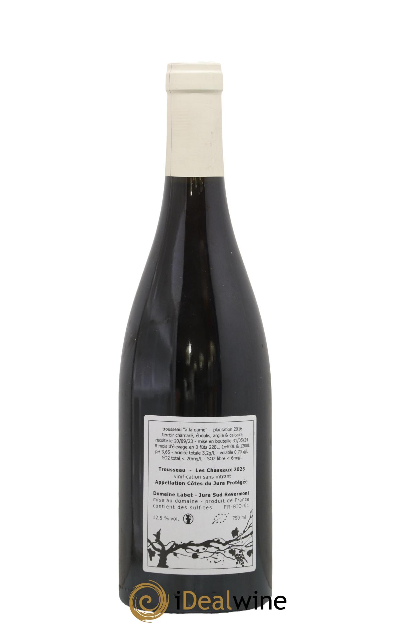 Côtes du Jura Trousseau Les Chaseaux Romain - Julien - Charline Labet 2023 - Lot de 1 bouteille - 1